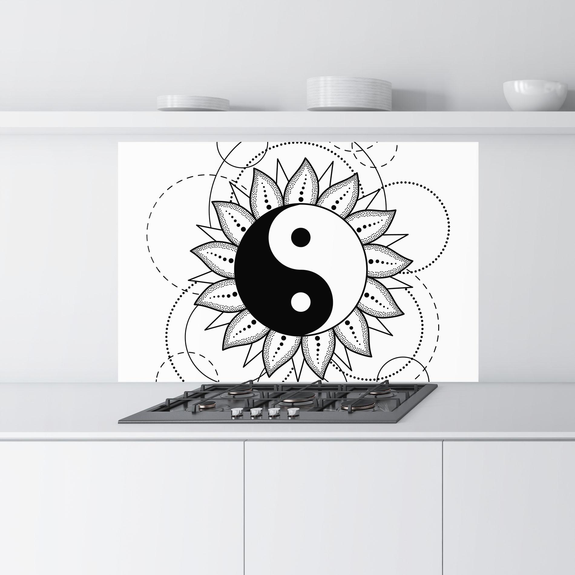 Panou Sticla Bucatarie Yinyang Art mockup 9