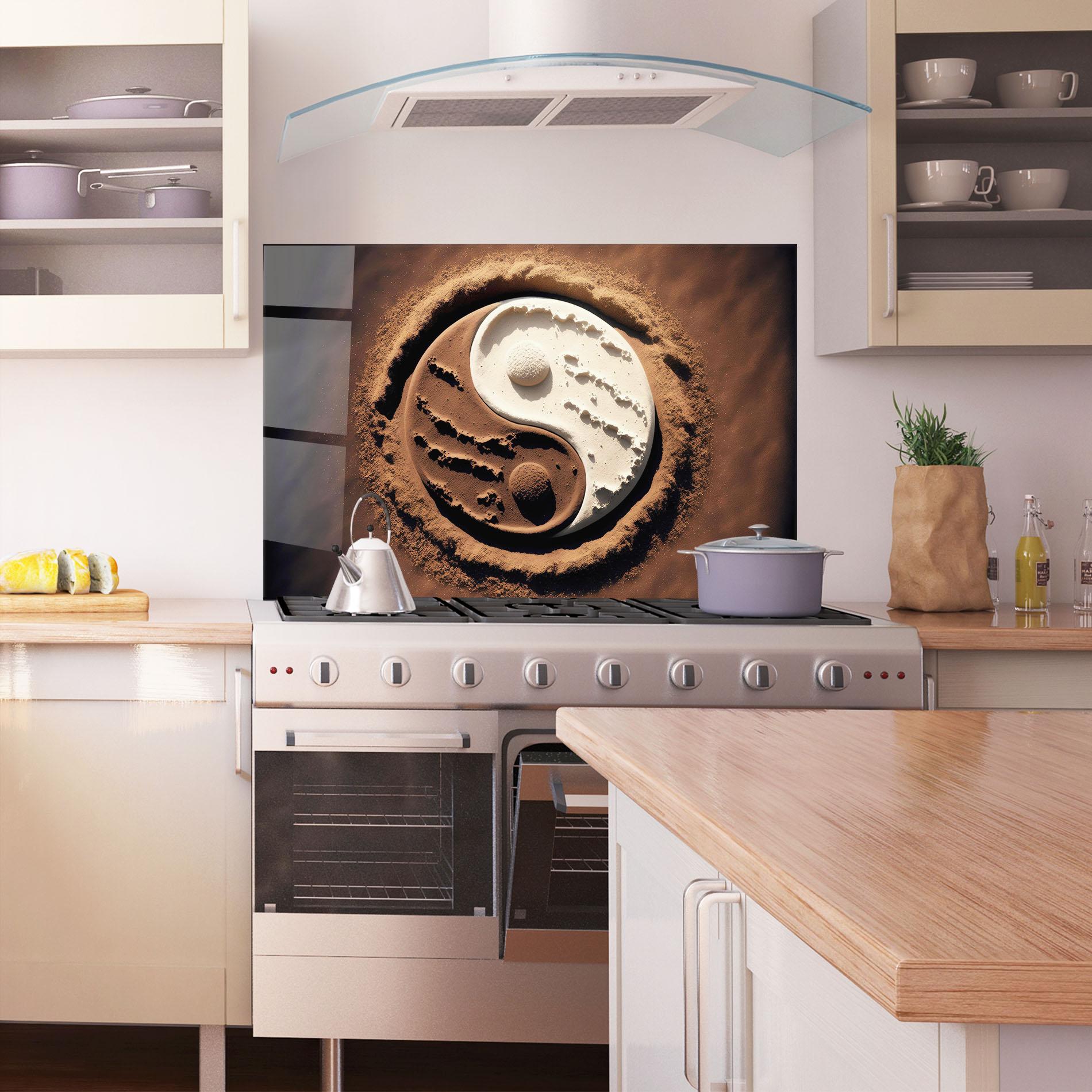 Panou Sticla Bucatarie Earth Yinyang mockup 1