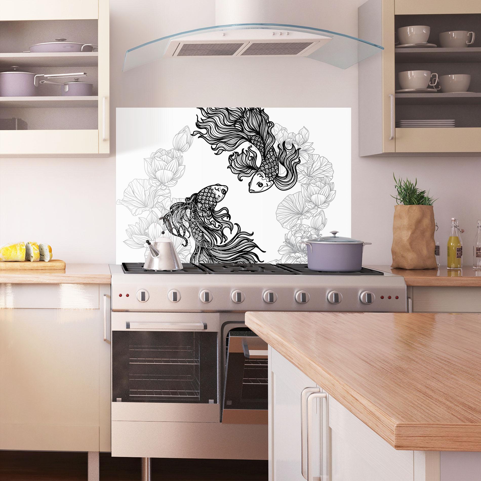 Panou Sticla Bucatarie Fish Yinyang mockup 1