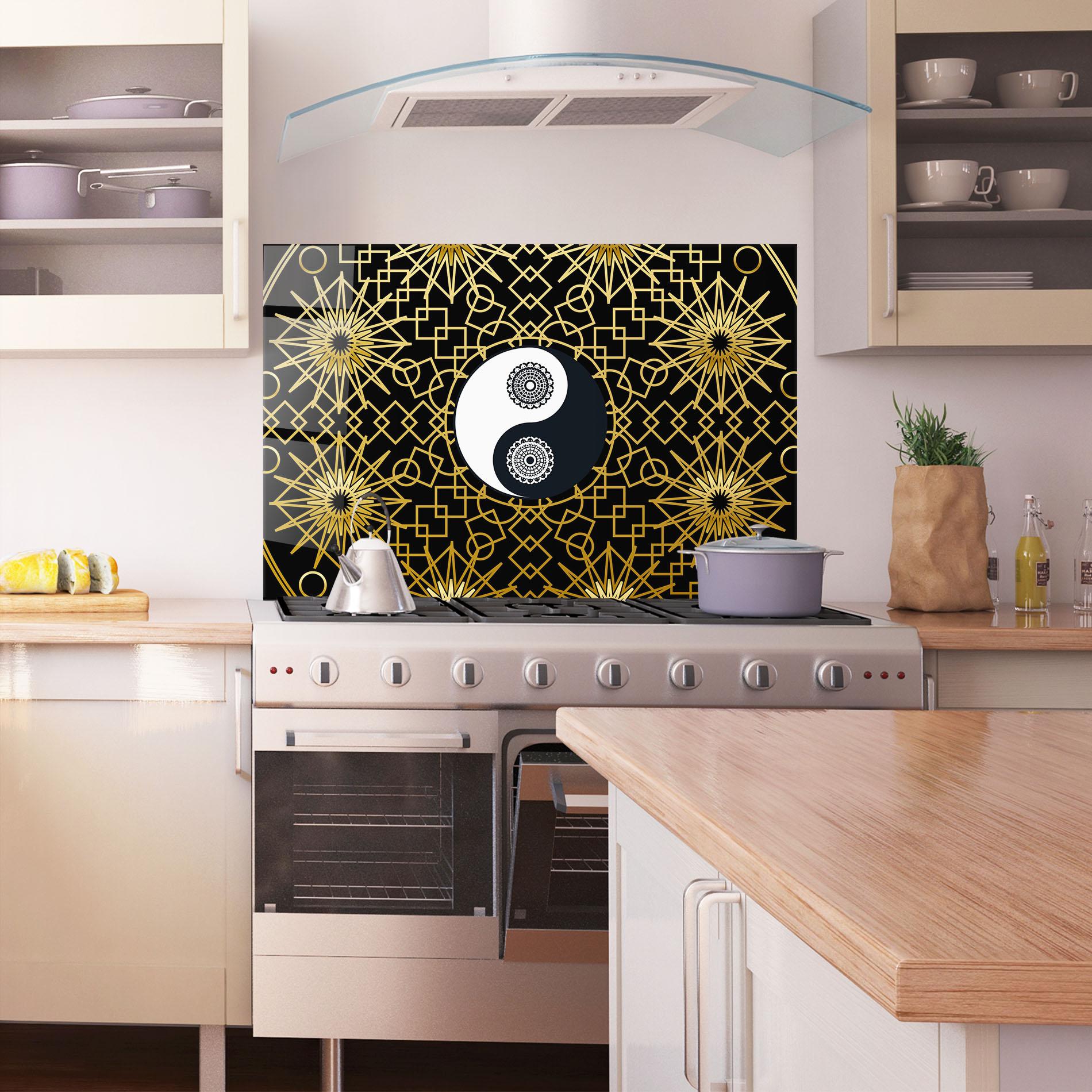 Panou Sticla Bucatarie Meditation Yin Yang mockup 1