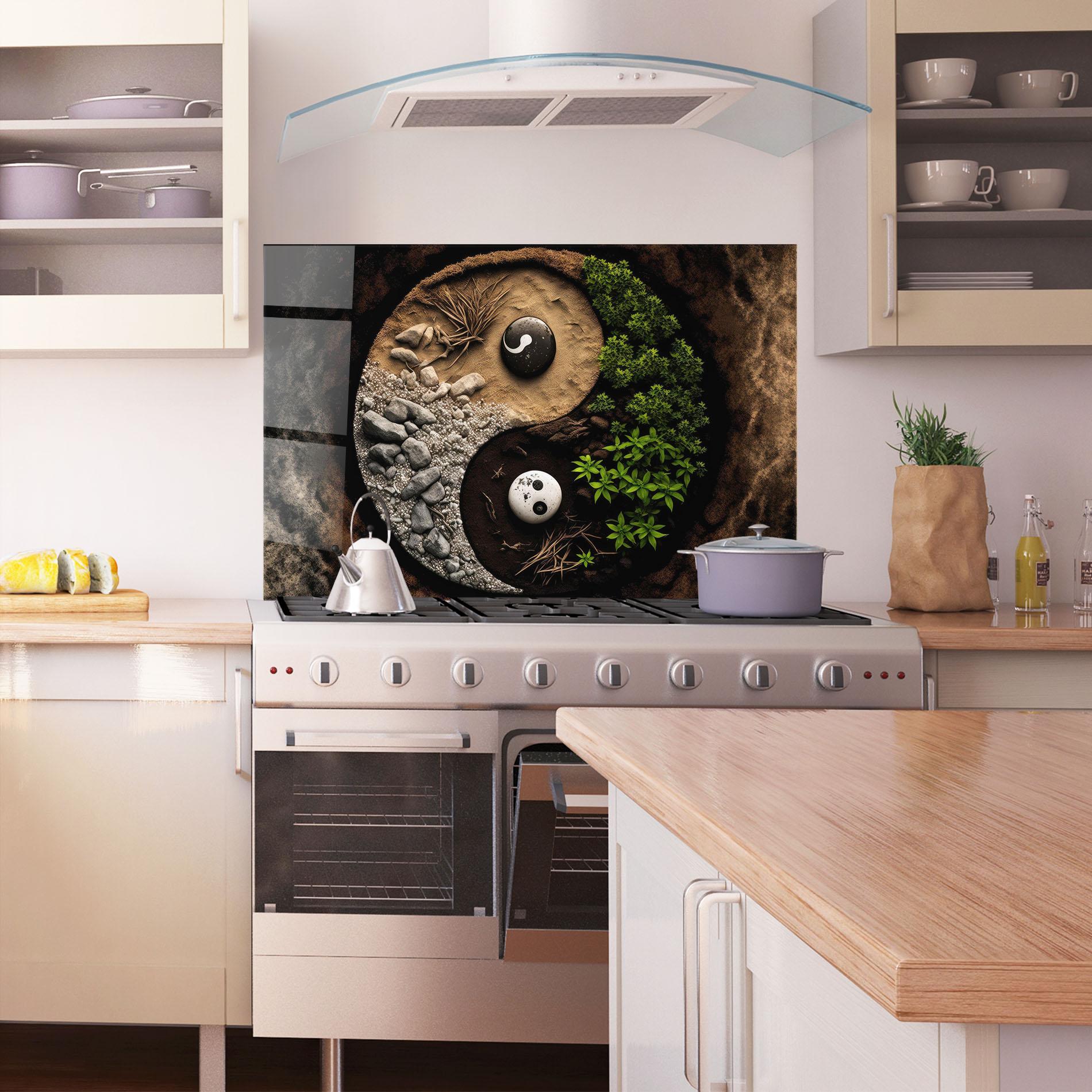 Panou Sticla Bucatarie Nature Yinyang mockup 1