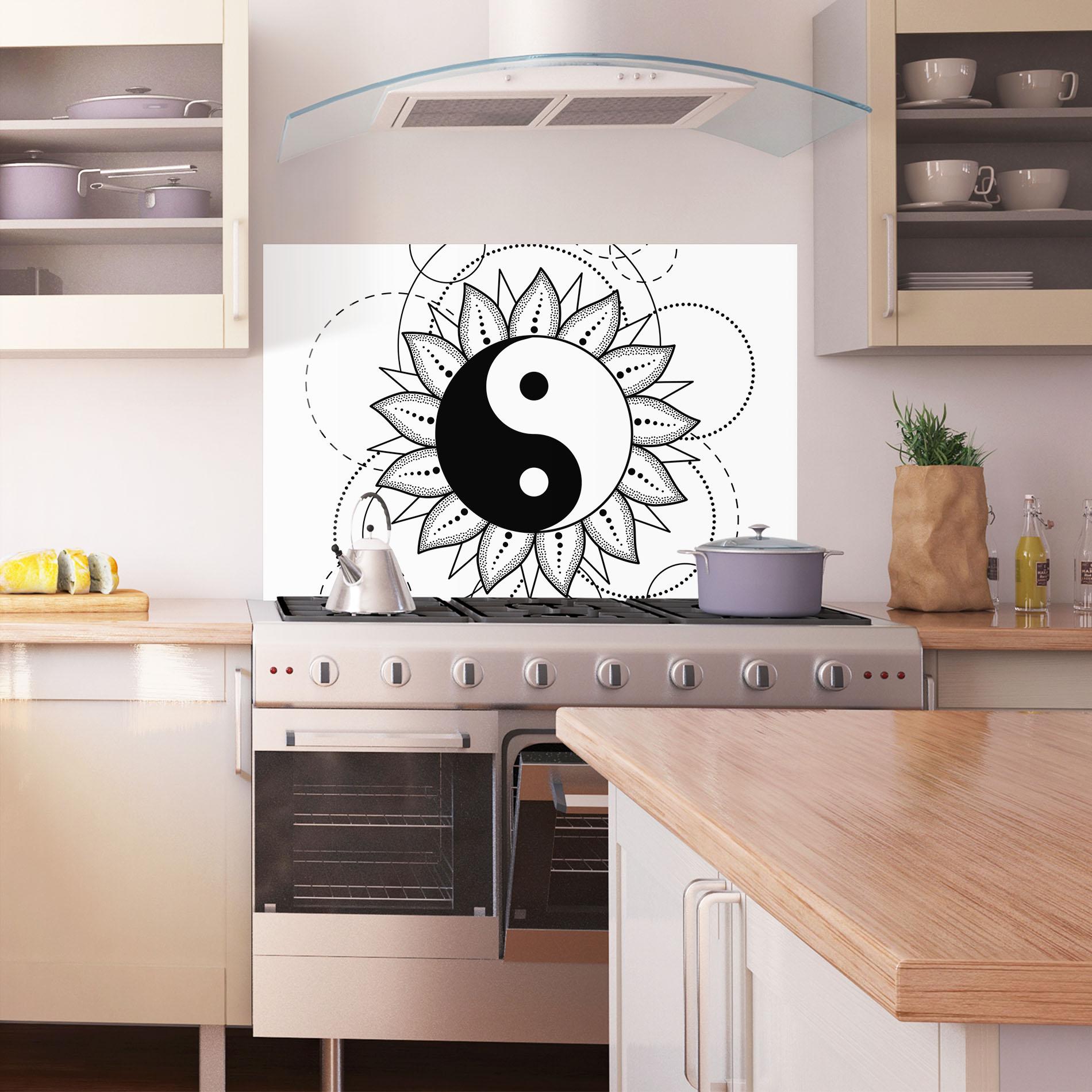Panou Sticla Bucatarie Yinyang Art mockup 1