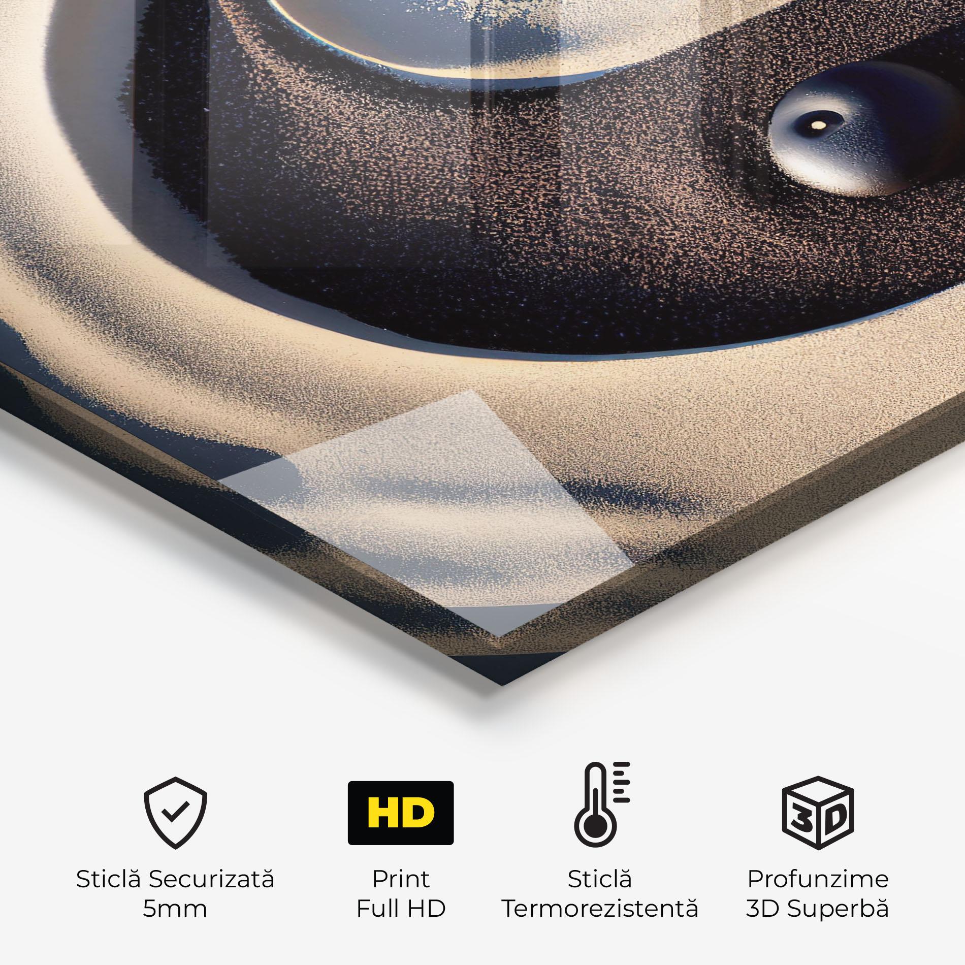 Panou Sticla Bucatarie Black Sand Yinyang mockup 2