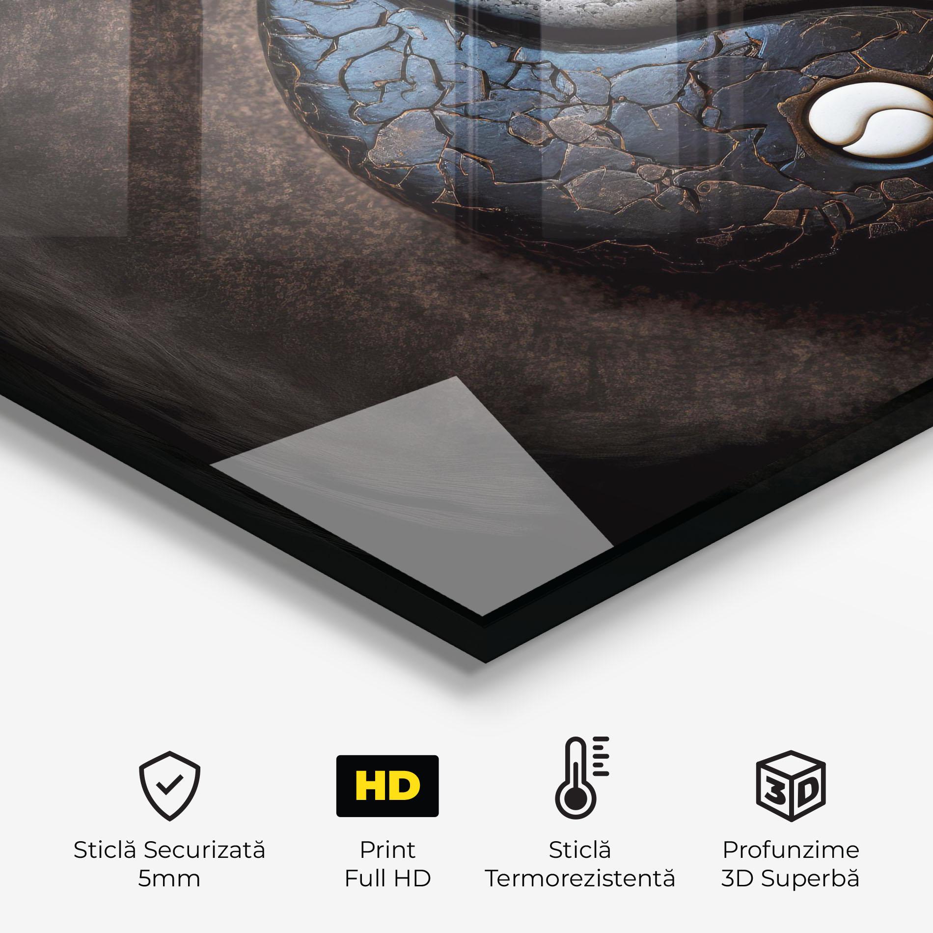 Panou Sticla Bucatarie Black Stone Yinyang mockup 2