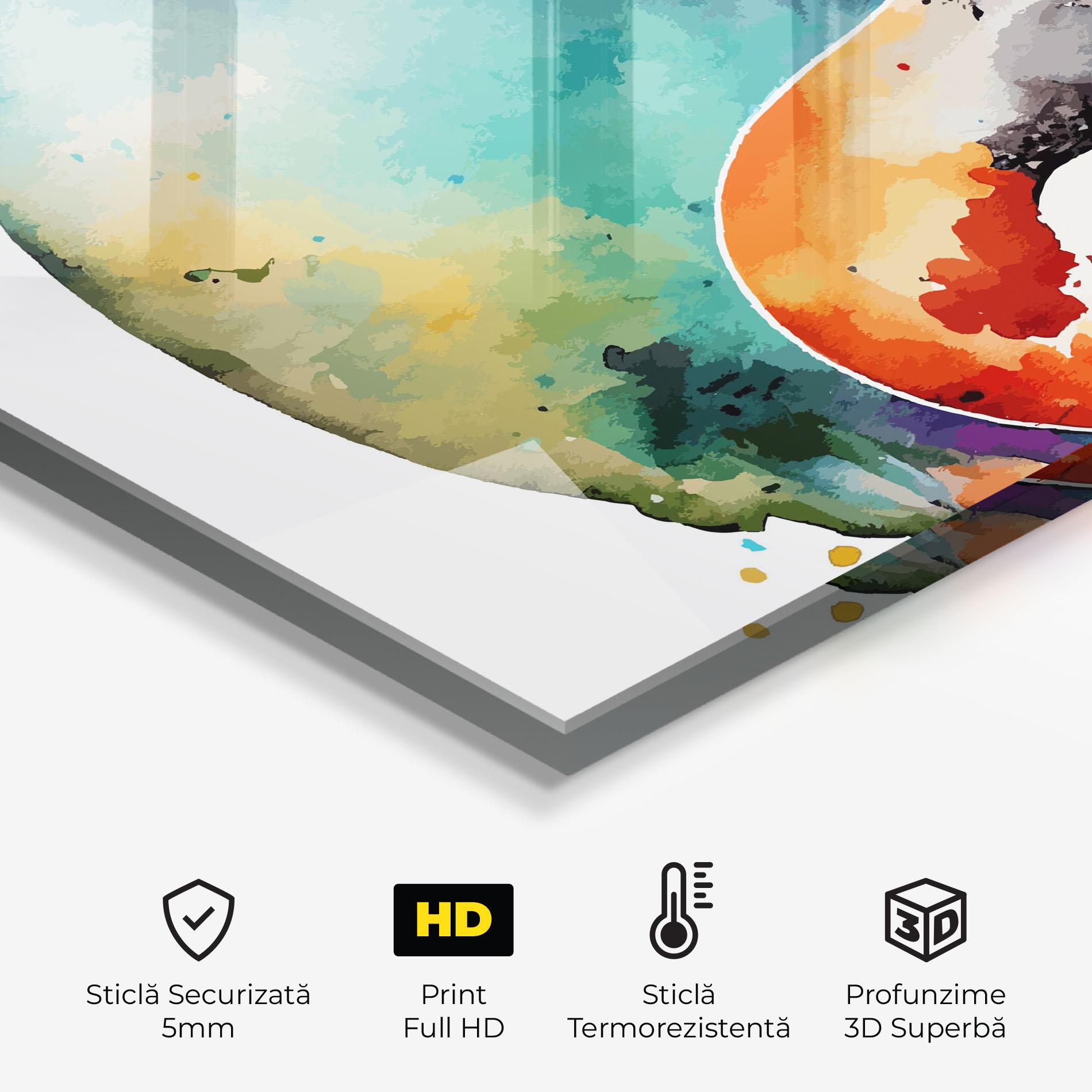 Panou Sticla Bucatarie Earth Yinyang Art mockup 2