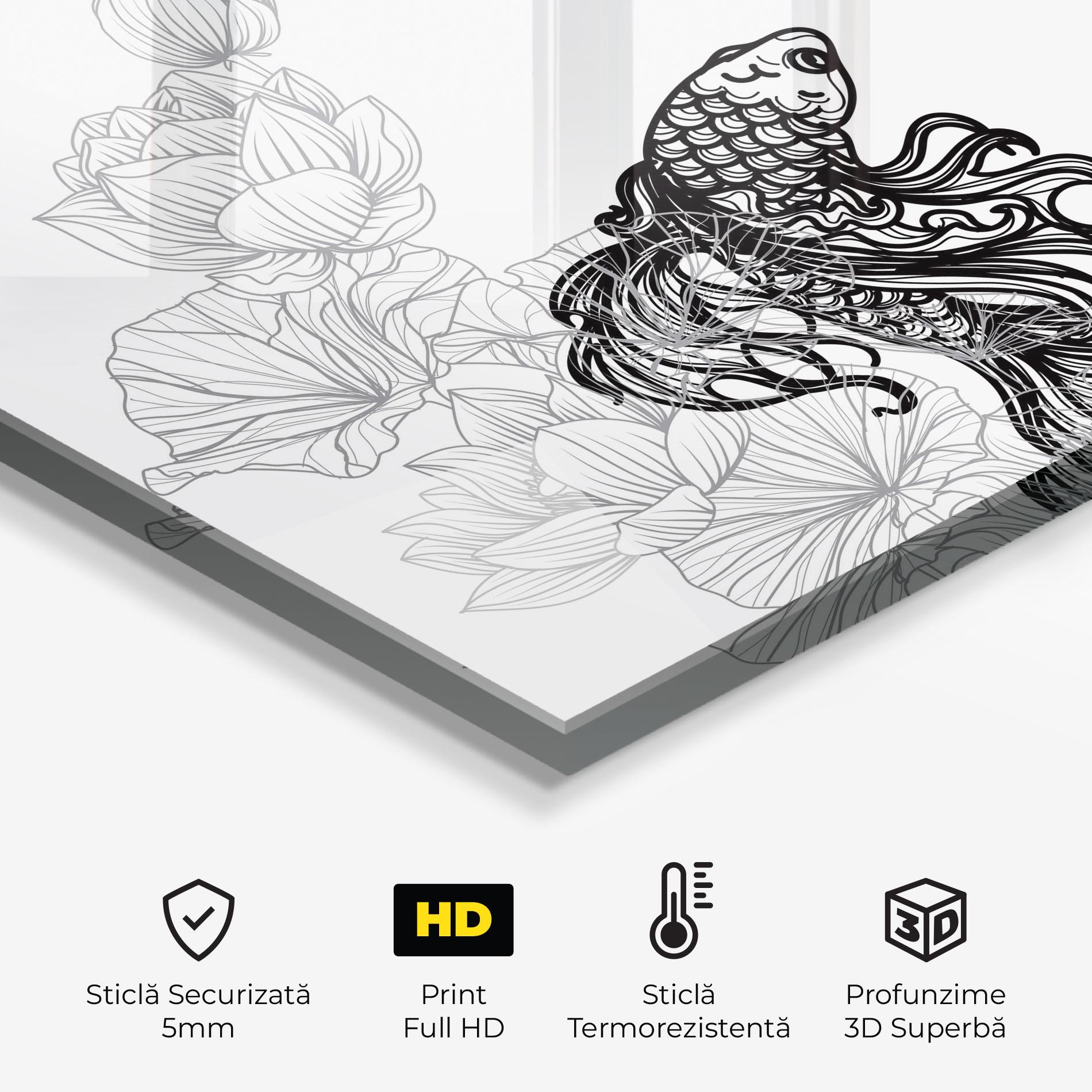 Panou Sticla Bucatarie Fish Yinyang mockup 2