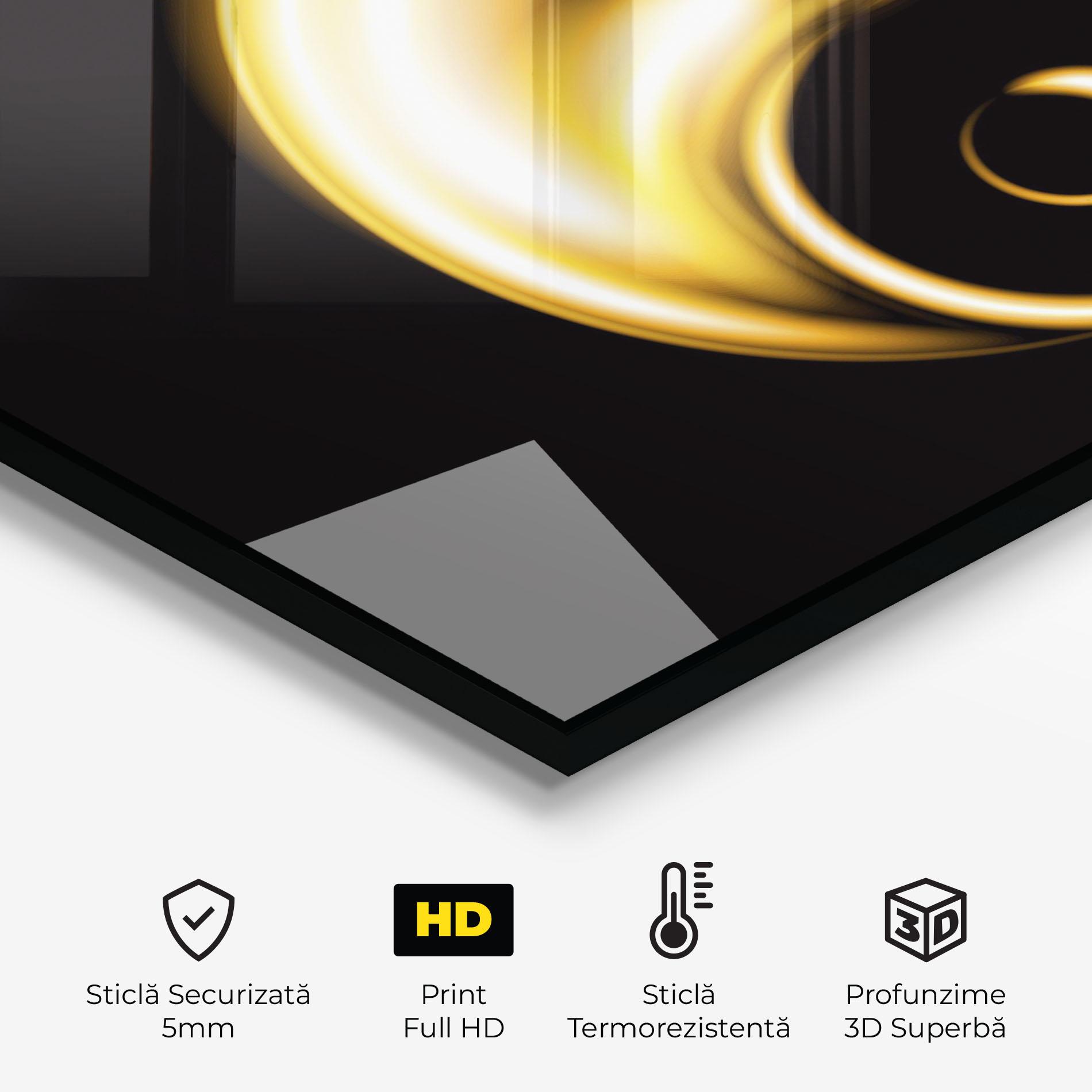 Panou Sticla Bucatarie Gold Yinyang mockup 2