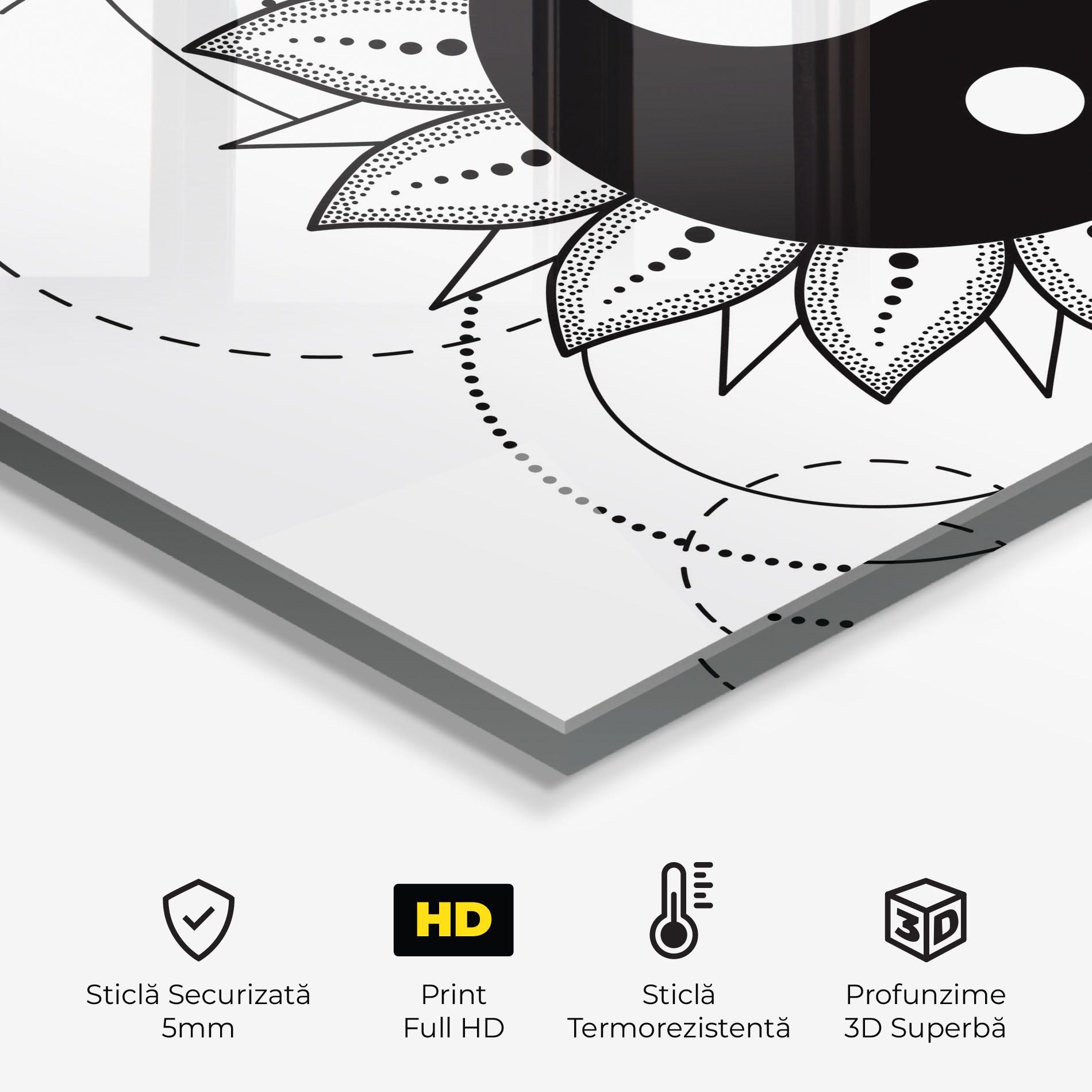 Panou Sticla Bucatarie Yinyang Art mockup 2