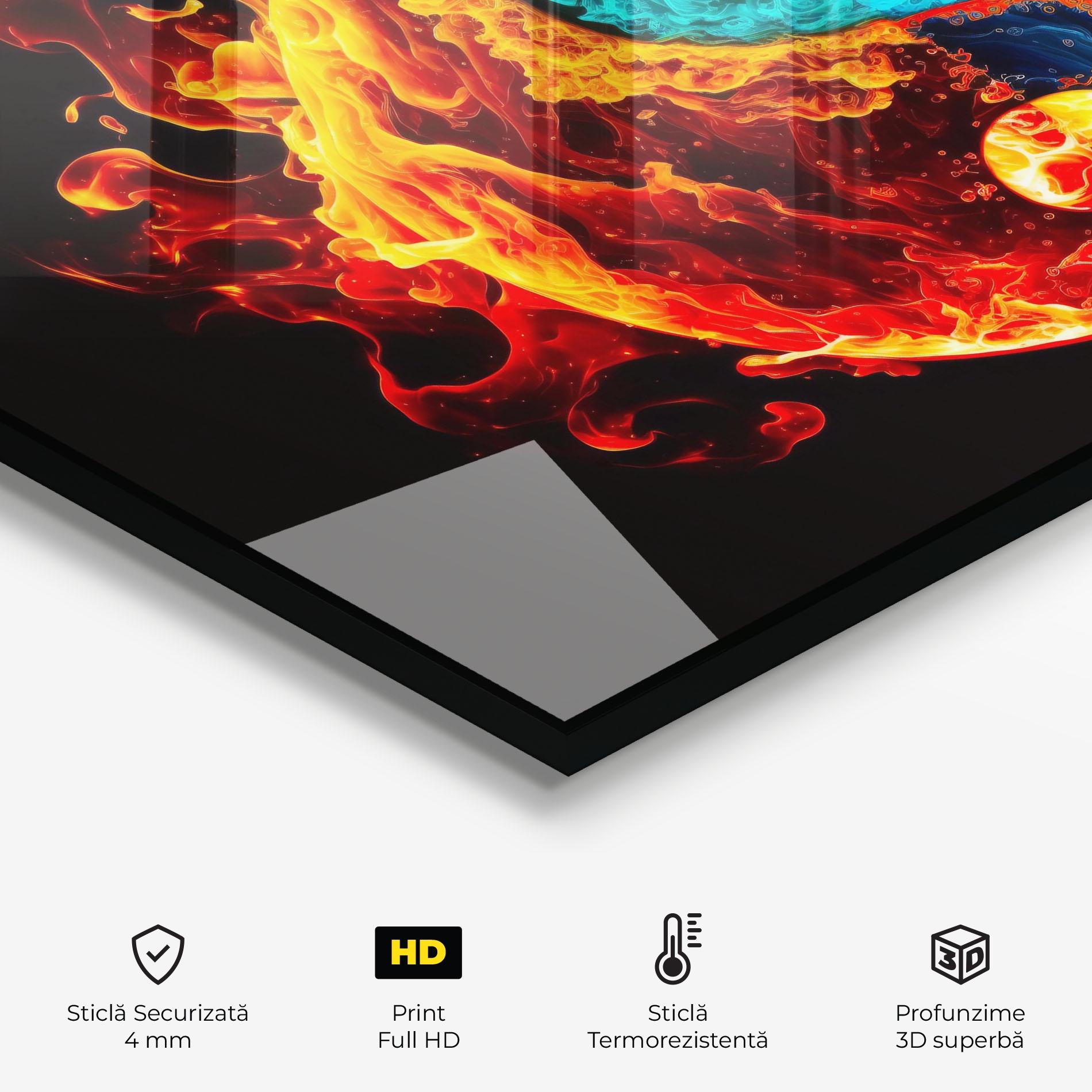 Panou Sticla Bucatarie Blue Smoke Yinyang mockup 2