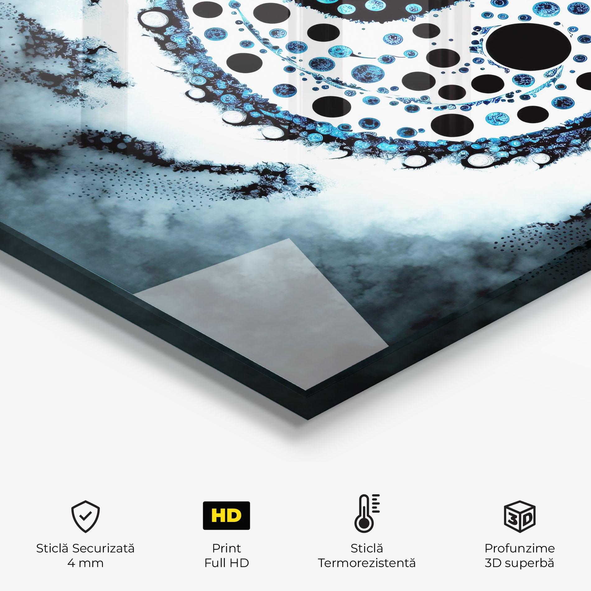 Panou Sticla Bucatarie Blue White Yinyang mockup 2