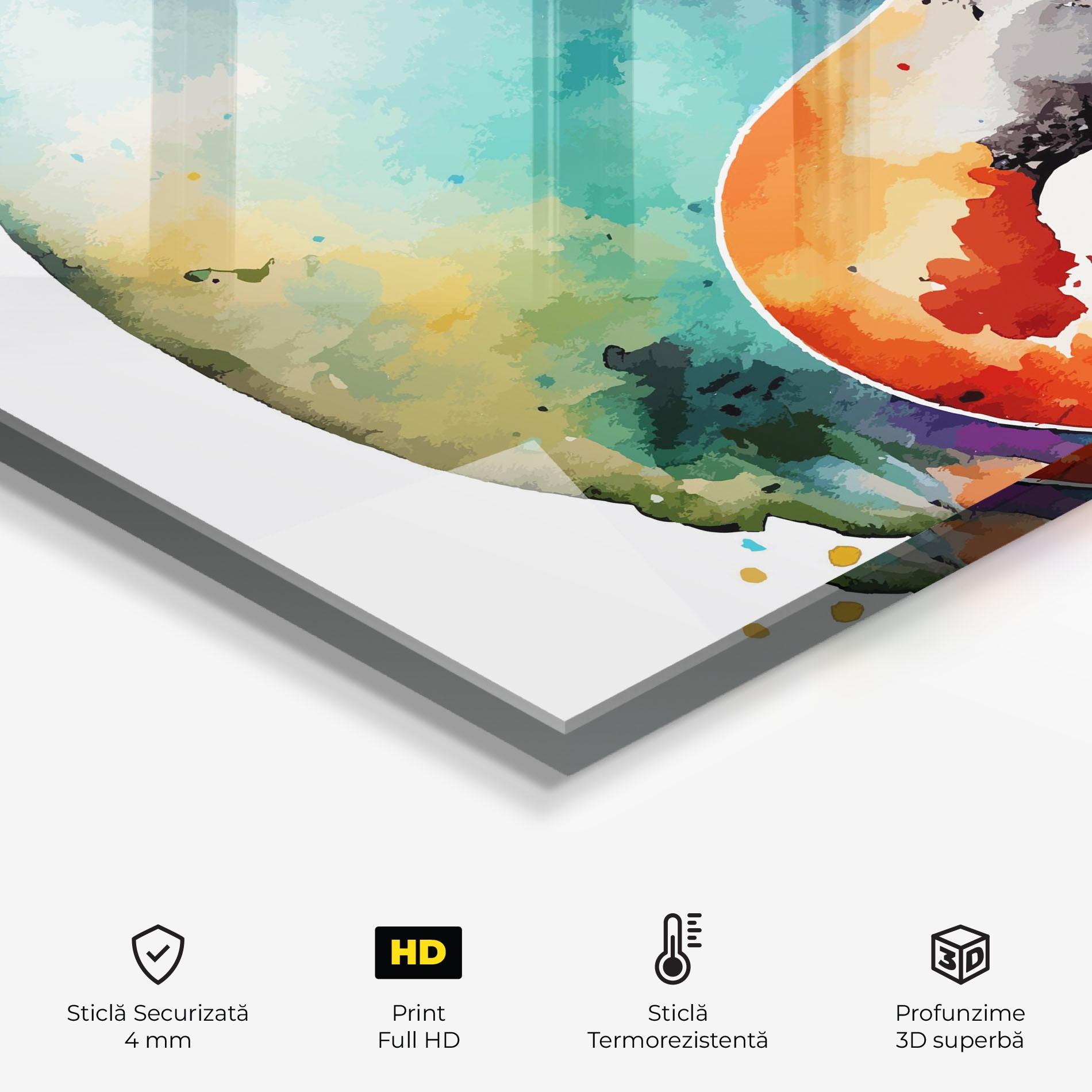 Panou Sticla Bucatarie Earth Yinyang Art mockup 2