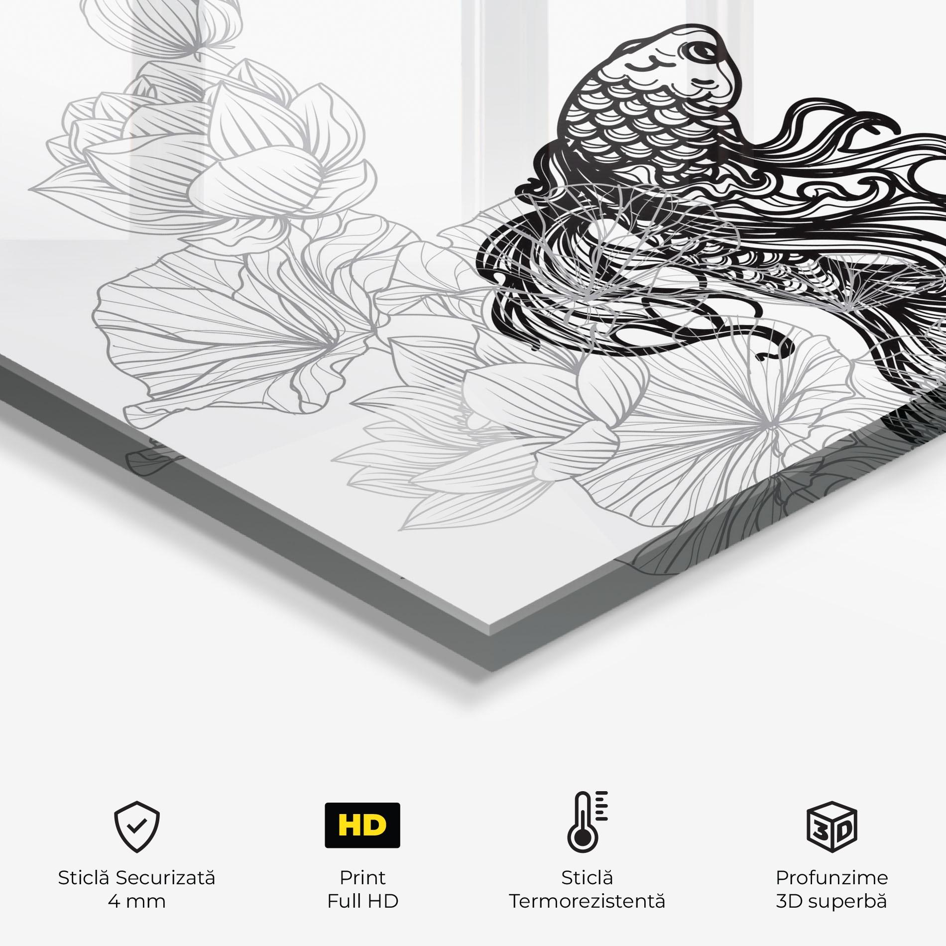 Panou Sticla Bucatarie Fish Yinyang mockup 2