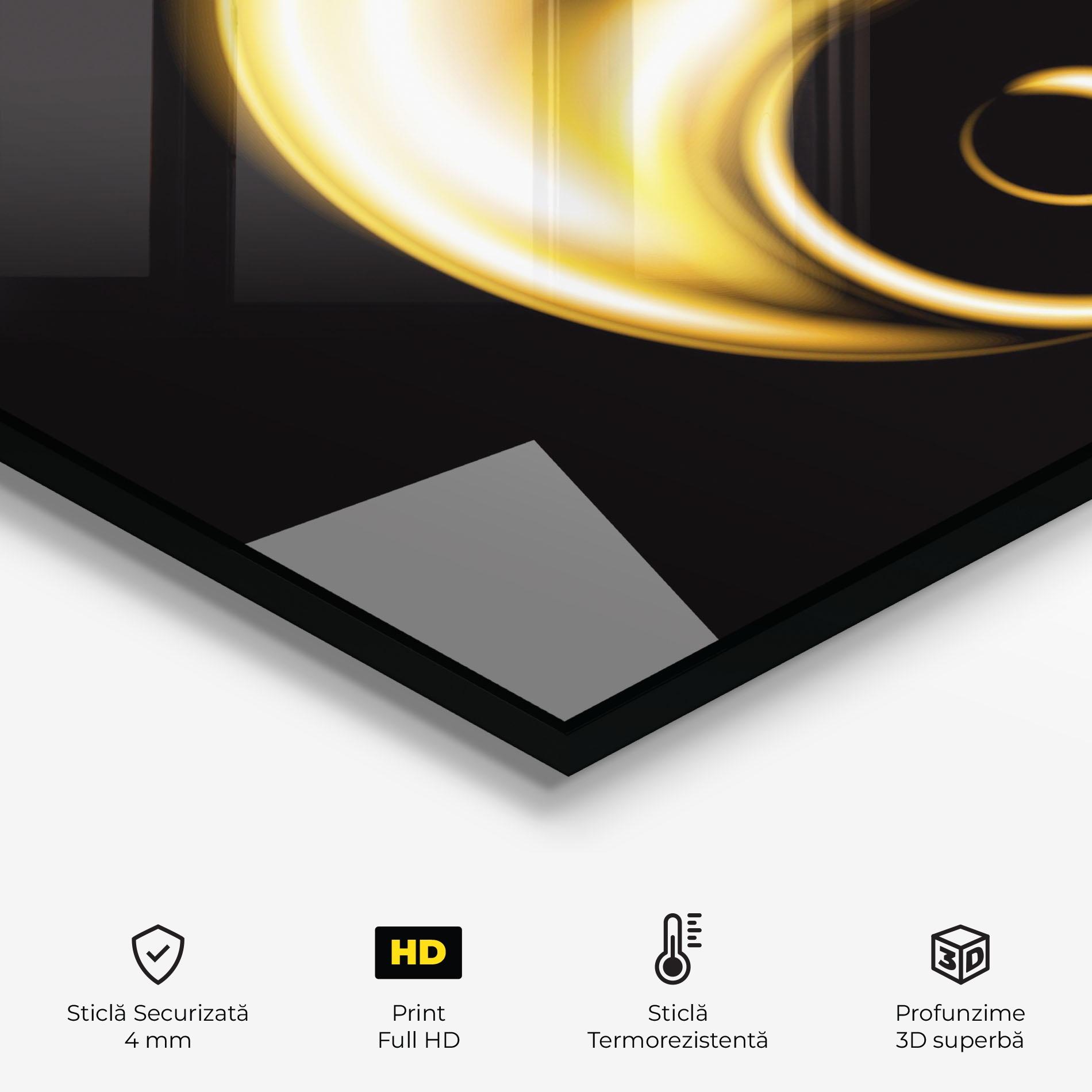 Panou Sticla Bucatarie Gold Yinyang mockup 2