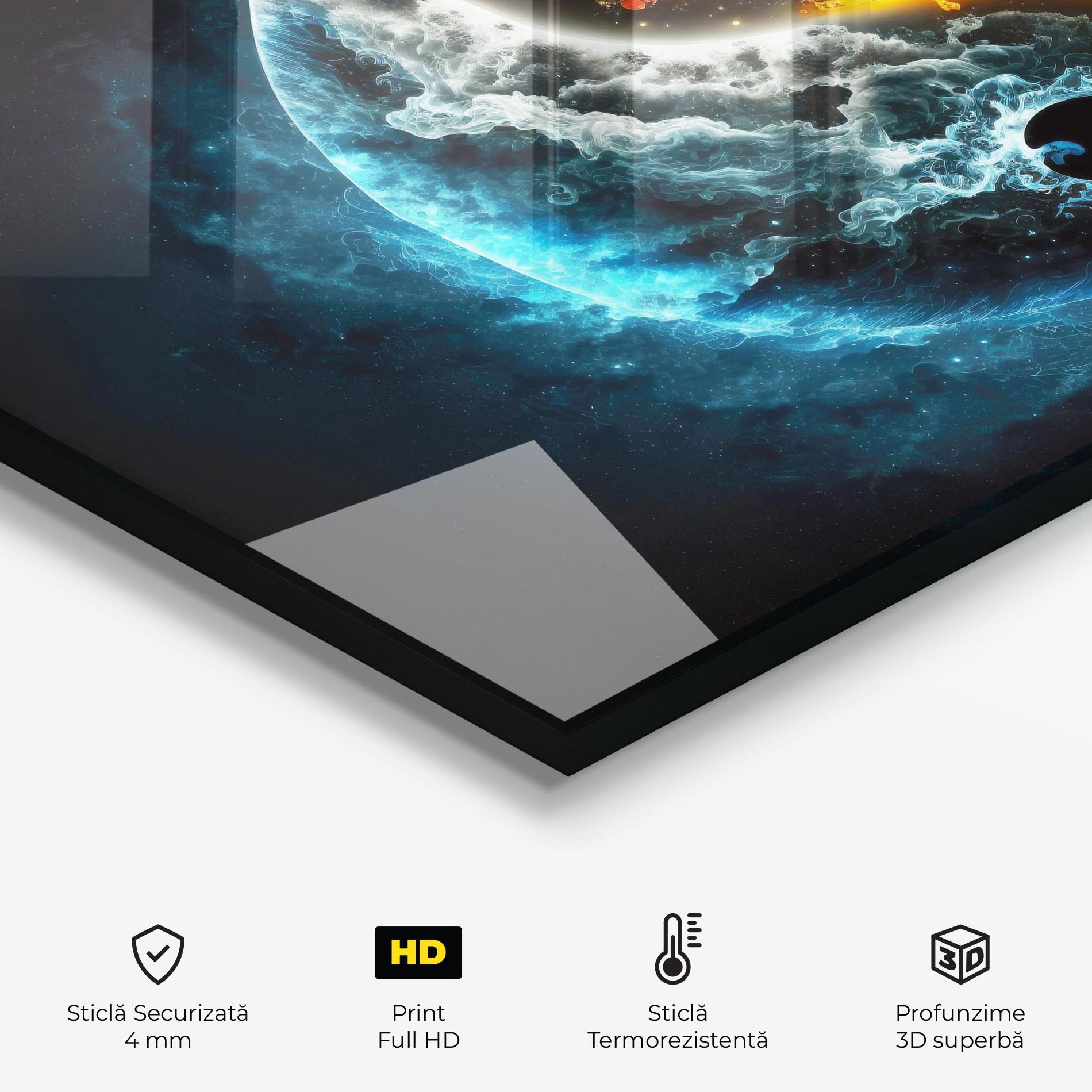 Panou Sticla Bucatarie Red Blue Yin Yang mockup 2