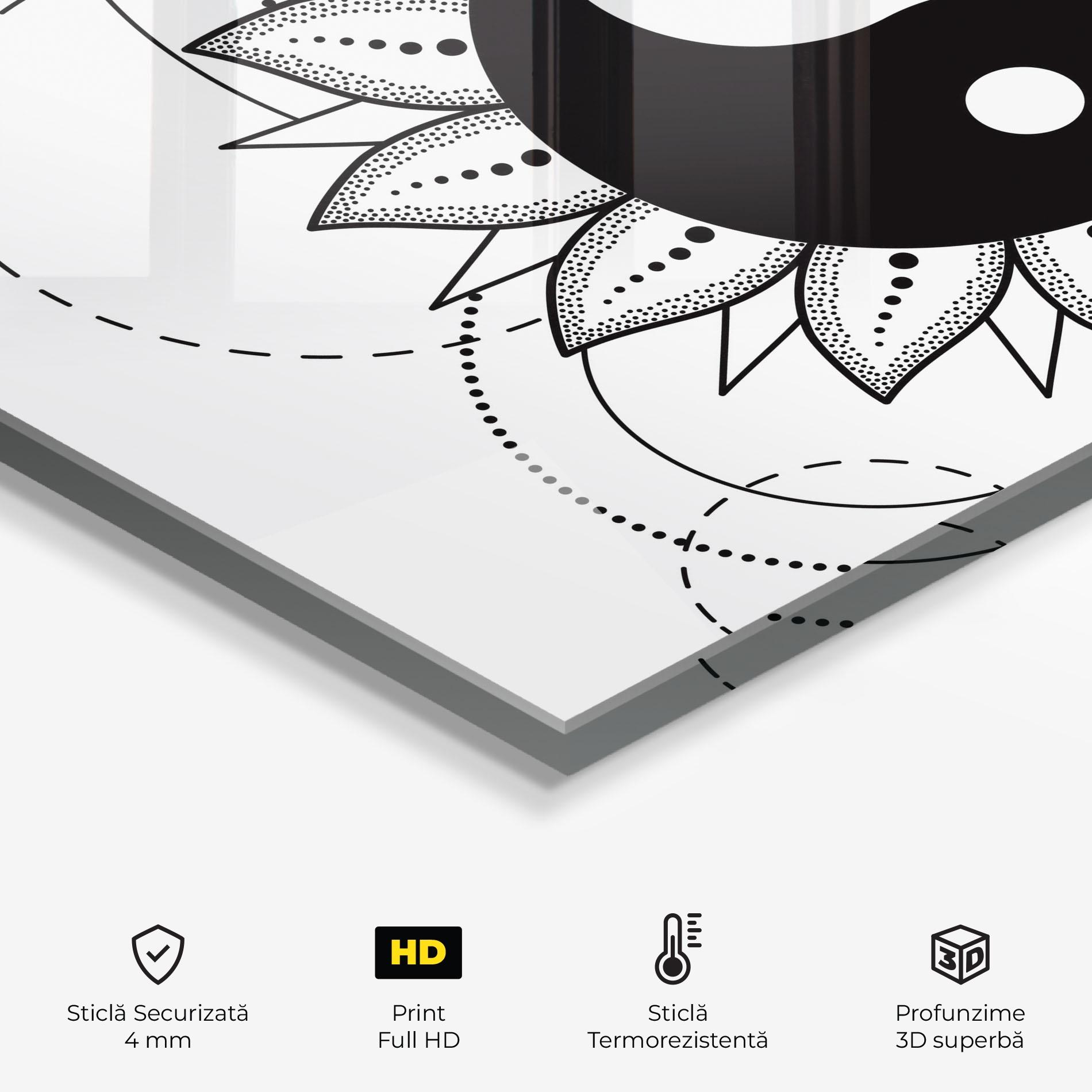 Panou Sticla Bucatarie Yinyang Art mockup 2