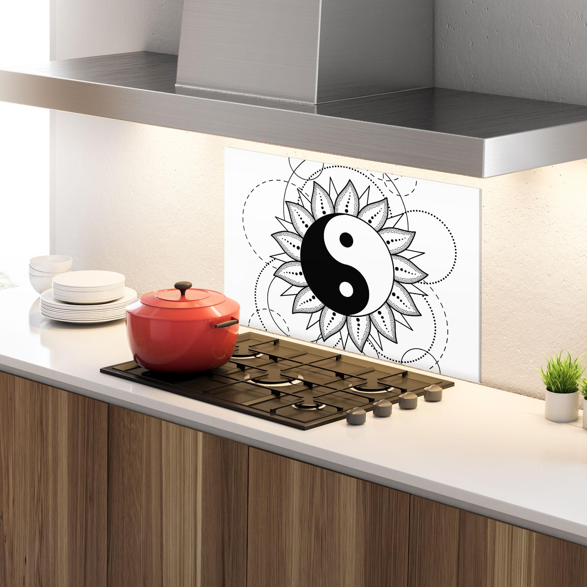Panou Sticla Bucatarie Yinyang Art mockup 4