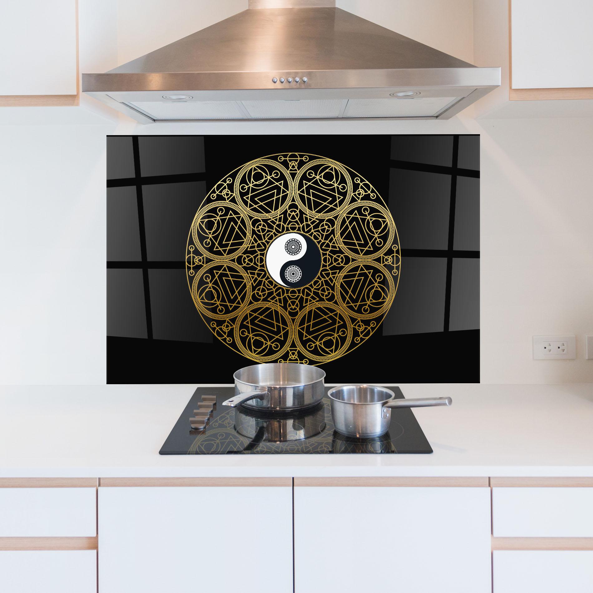 Panou Sticla Bucatarie Meditation Mandala mockup 5