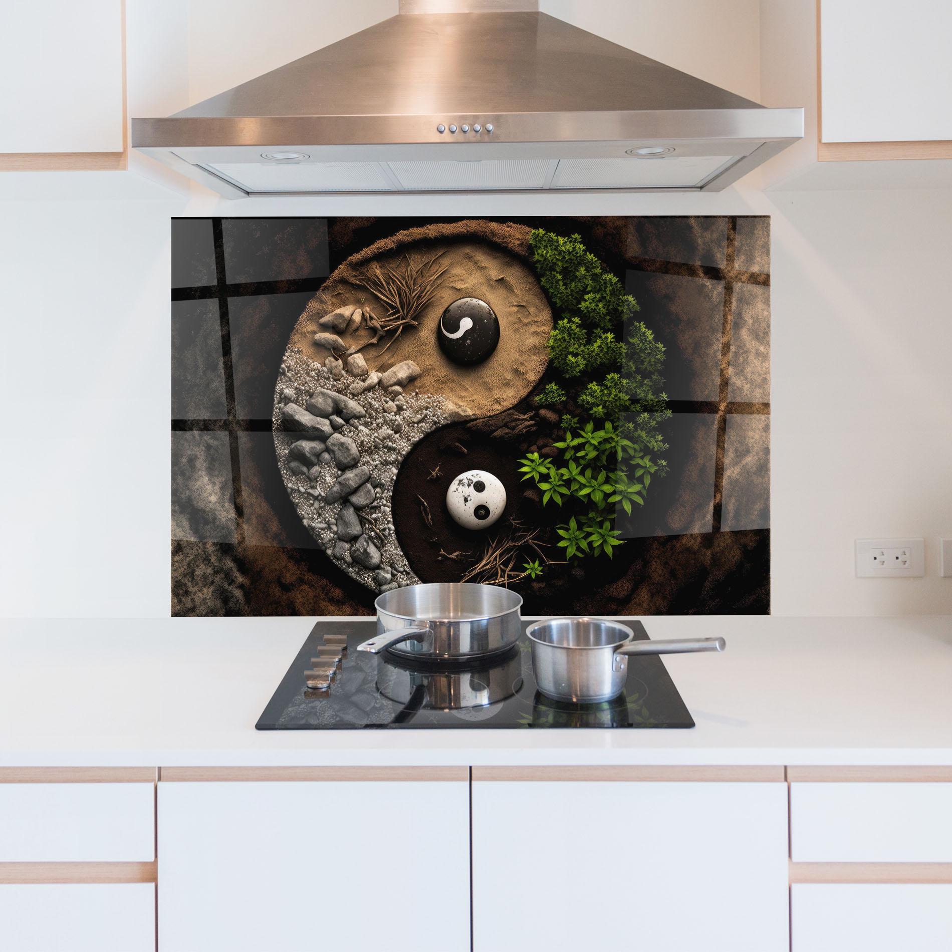 Panou Sticla Bucatarie Nature Yinyang mockup 5