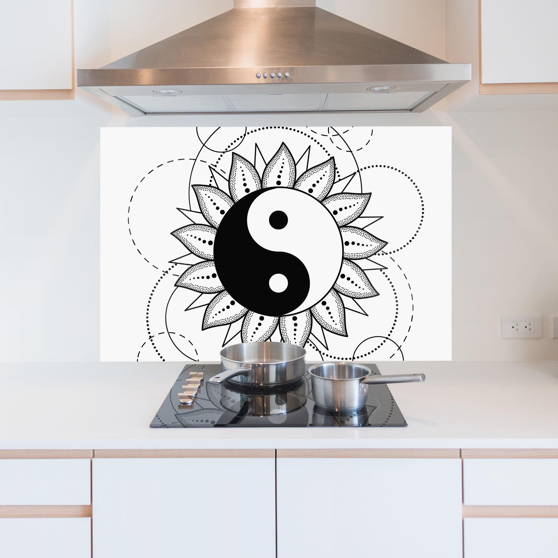 Panou Sticla Bucatarie Yinyang Art mockup 5