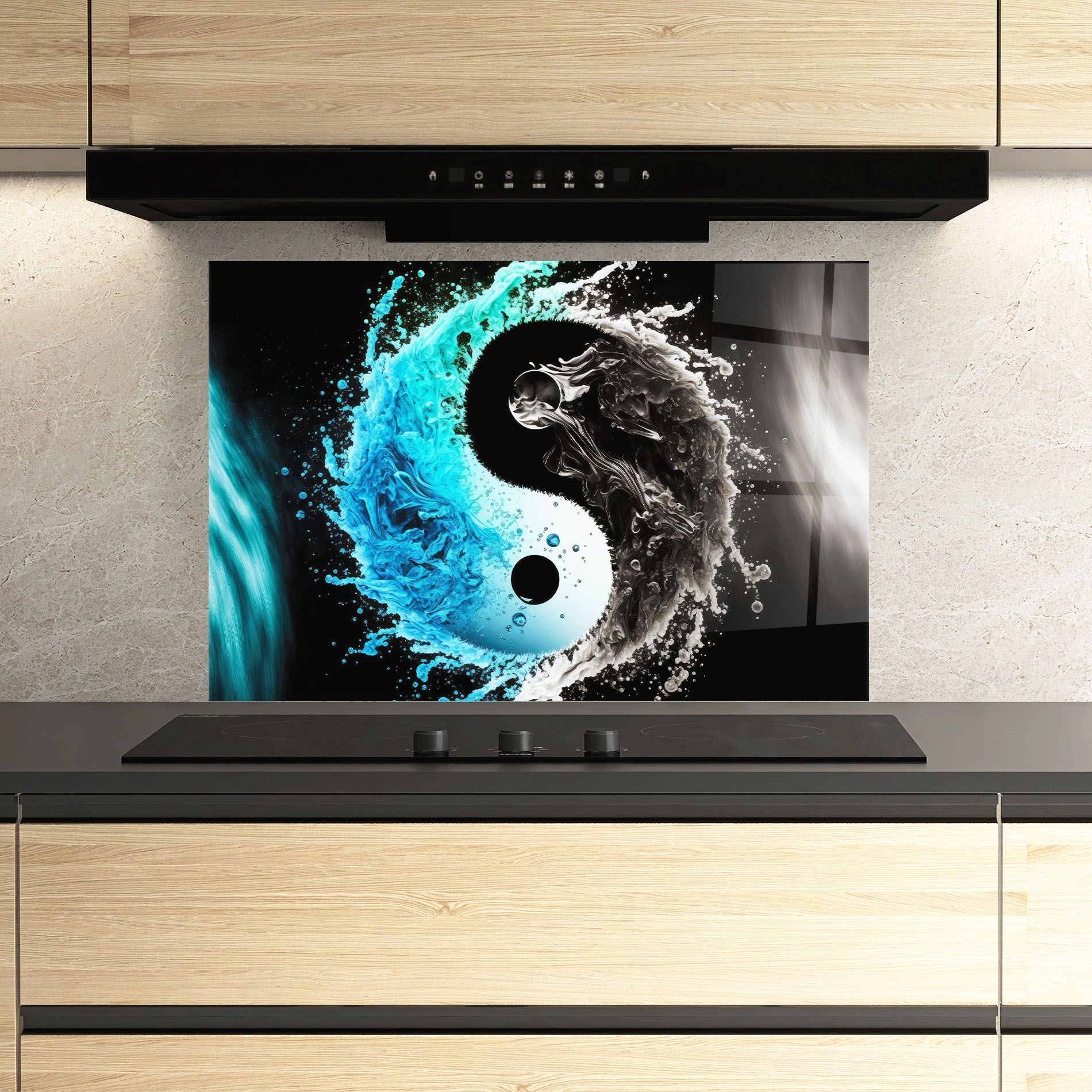 Blue Black Yinyang mockup 3