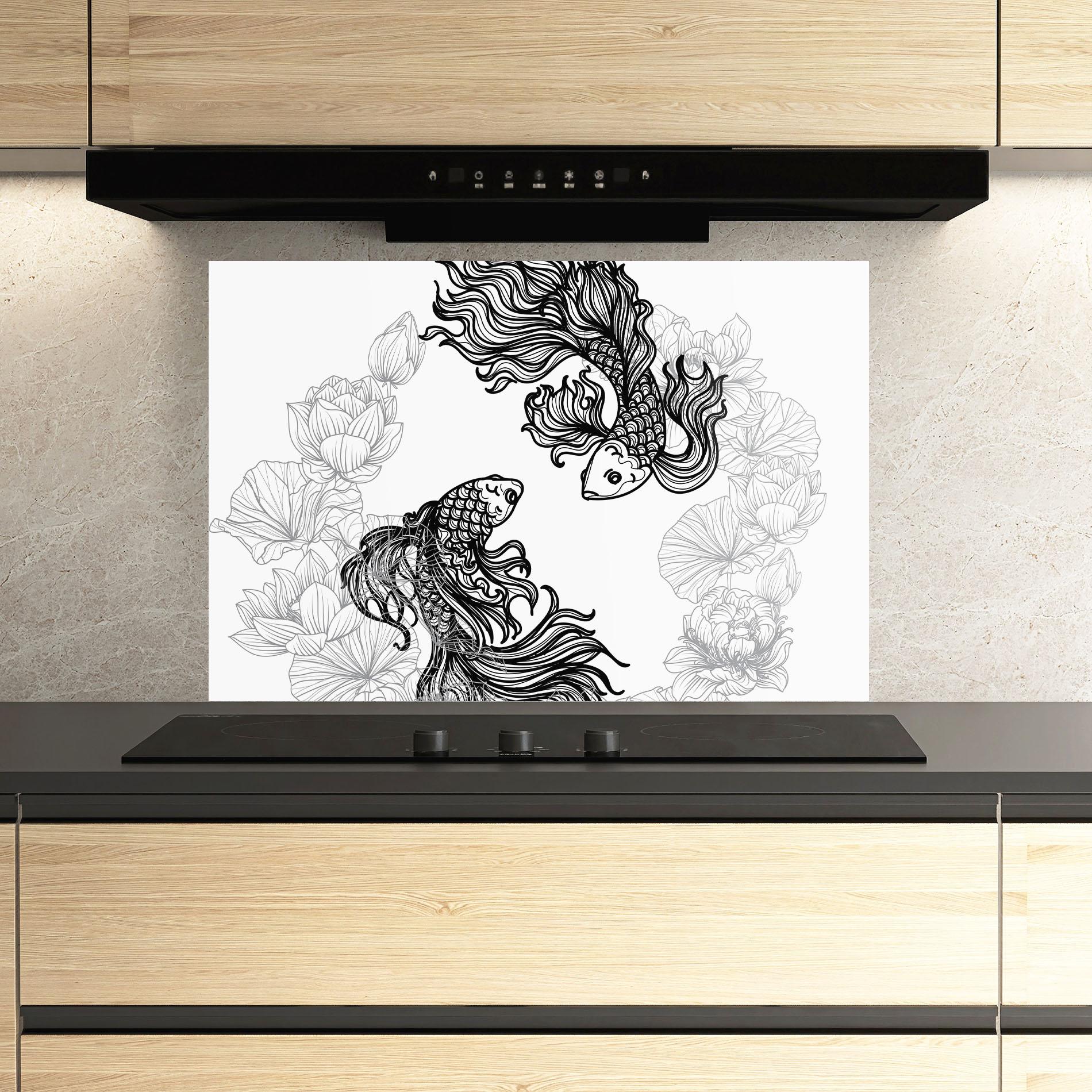 Panou Sticla Bucatarie Fish Yinyang mockup 3