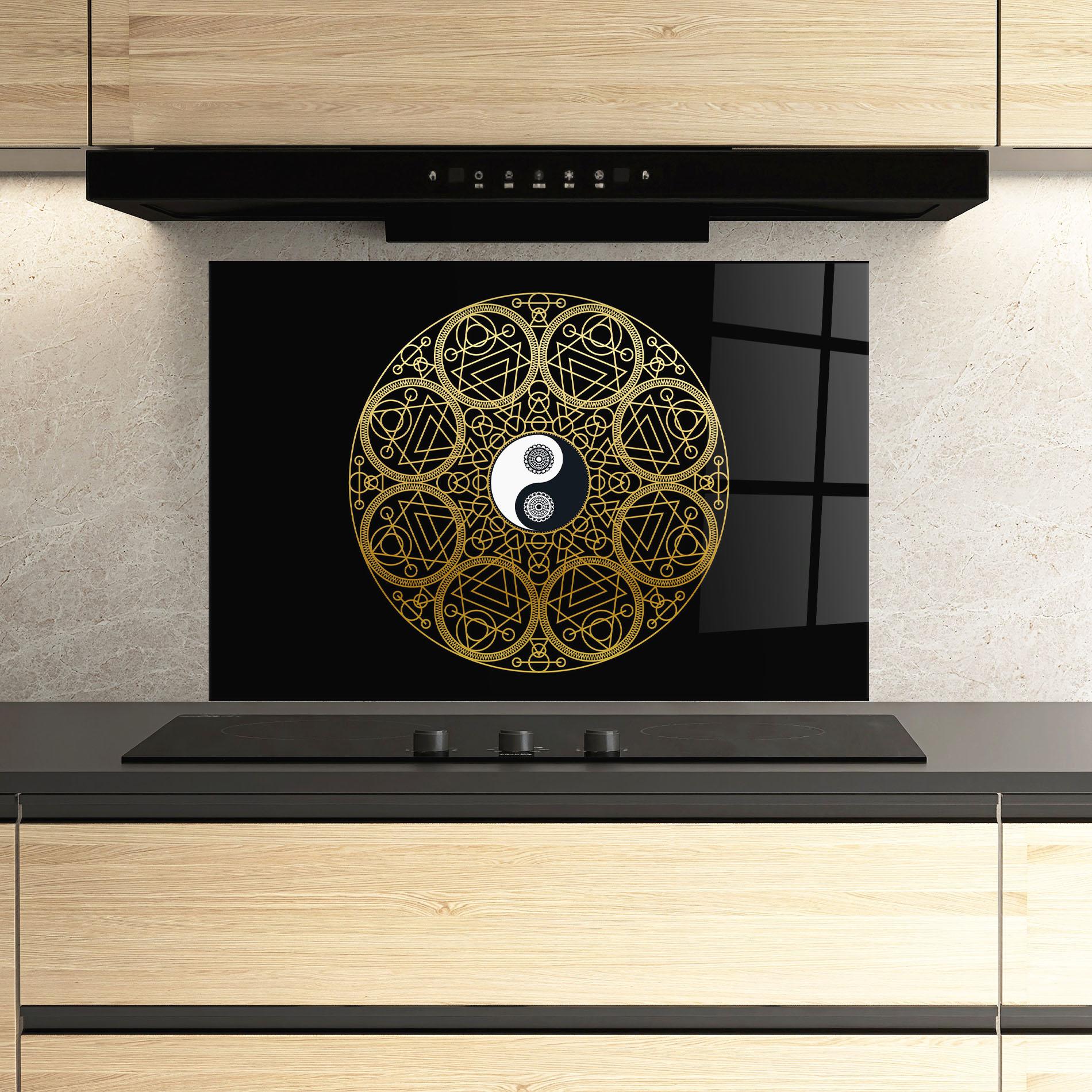 Panou Sticla Bucatarie Meditation Mandala mockup 3