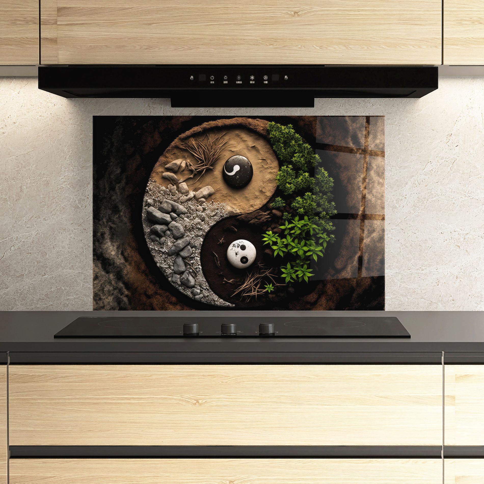 Panou Sticla Bucatarie Nature Yinyang mockup 3