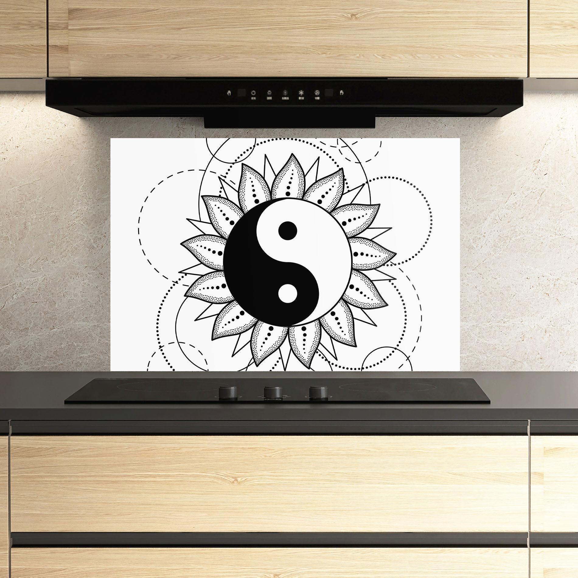 Panou Sticla Bucatarie Yinyang Art mockup 3