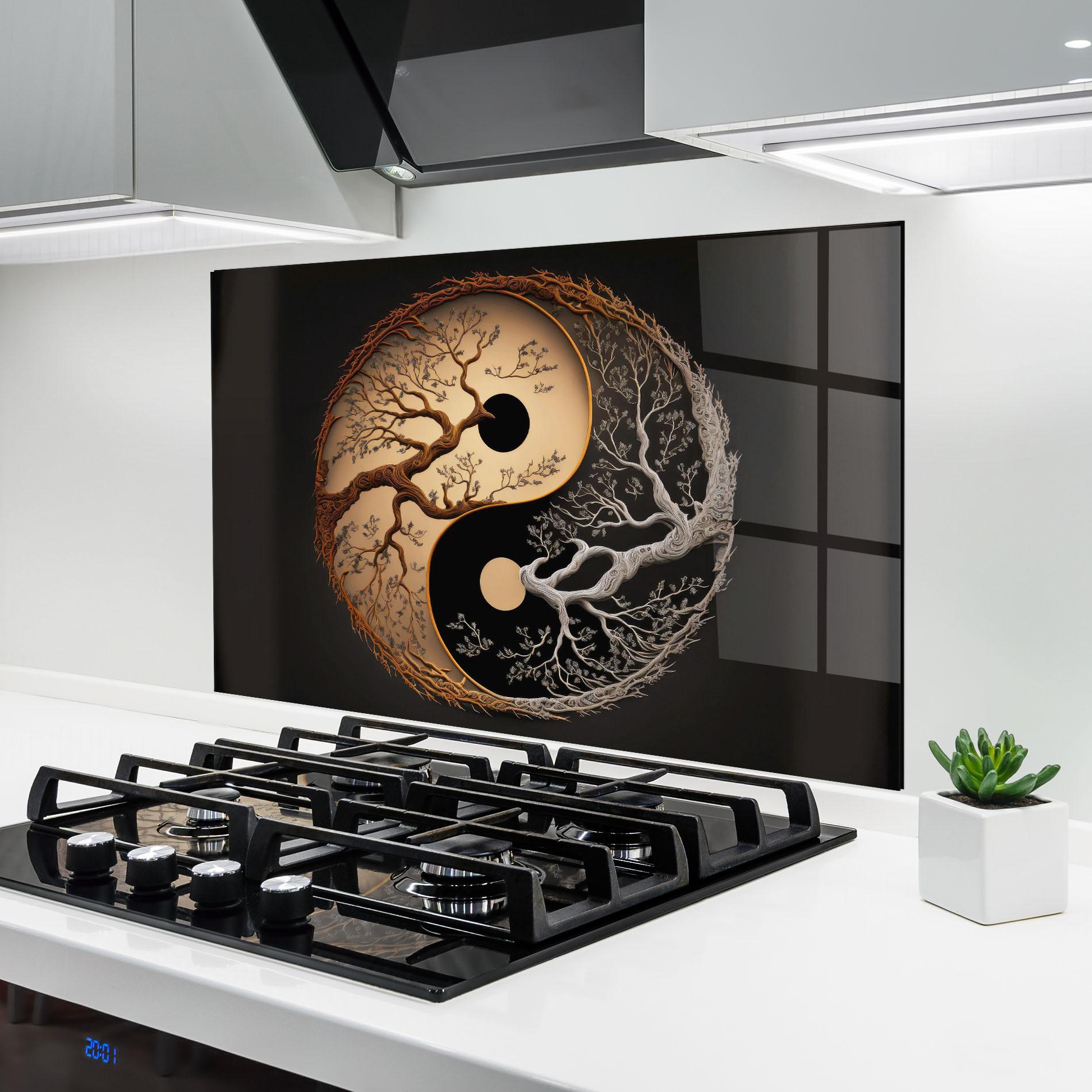 Panou Sticla Bucatarie Old Tree Yinyang mockup 6