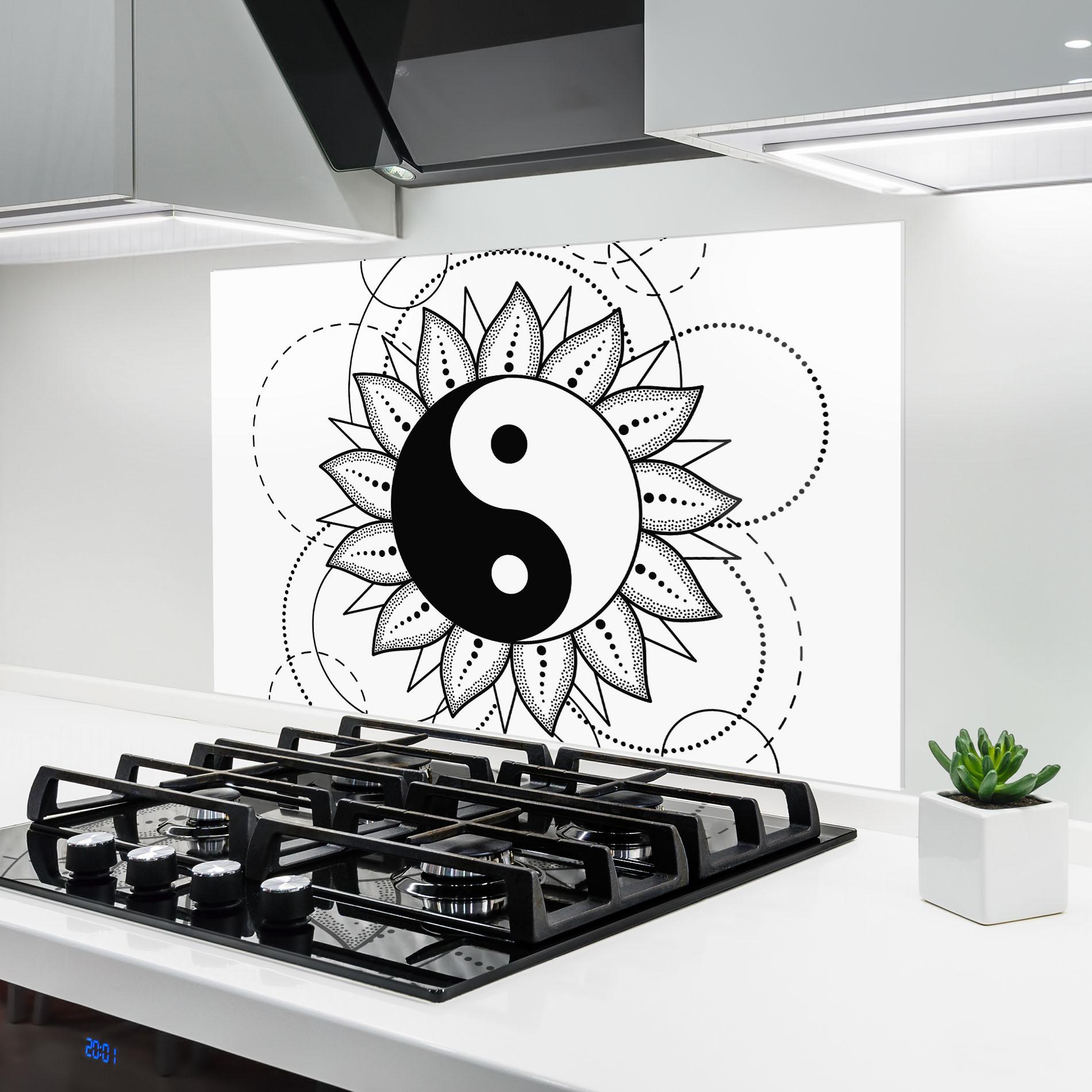 Panou Sticla Bucatarie Yinyang Art mockup 6