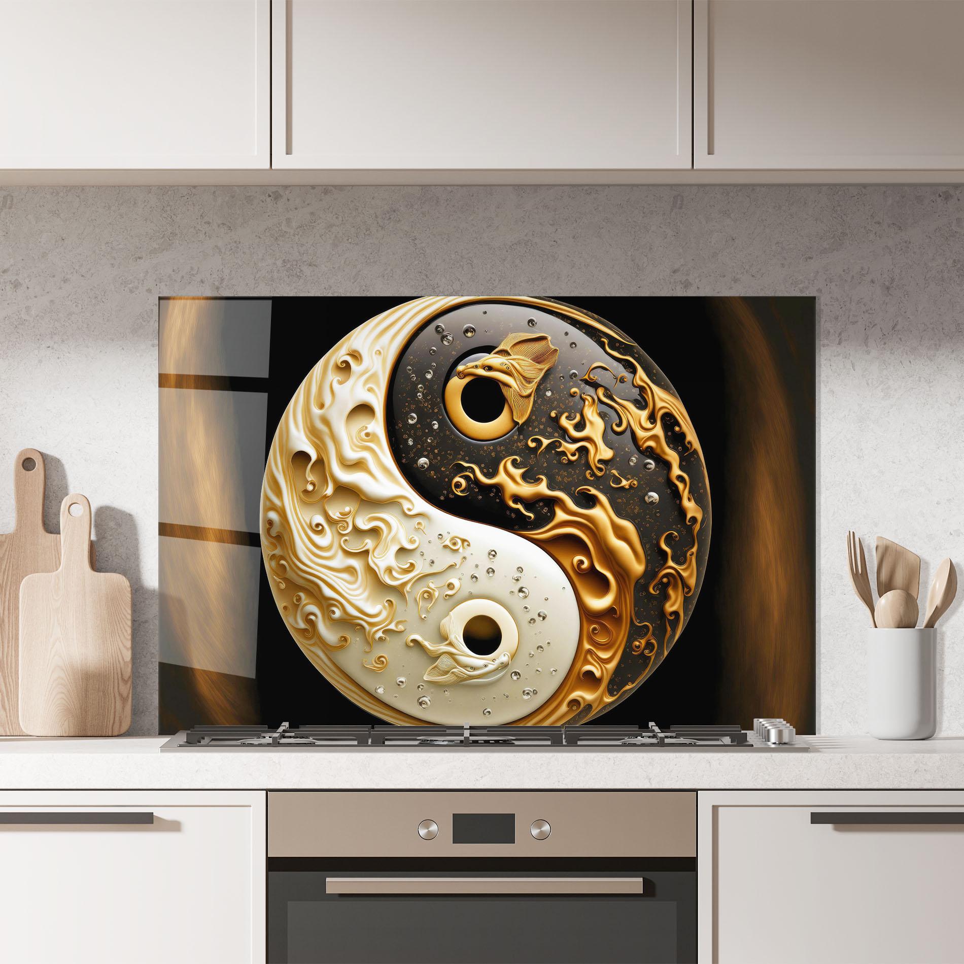 Panou Sticla Bucatarie Caramel Yinyang mockup 7