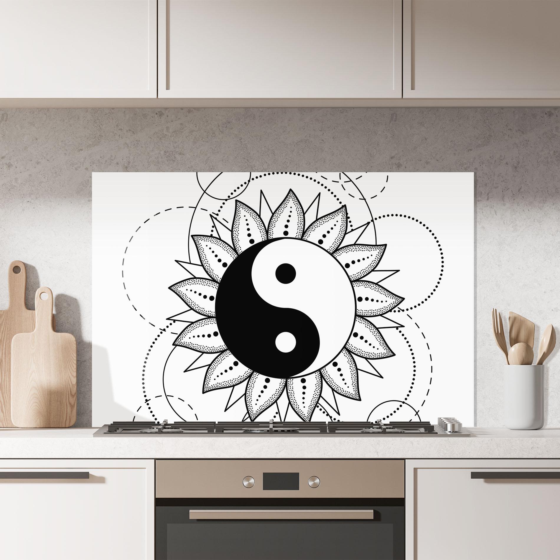 Panou Sticla Bucatarie Yinyang Art mockup 7