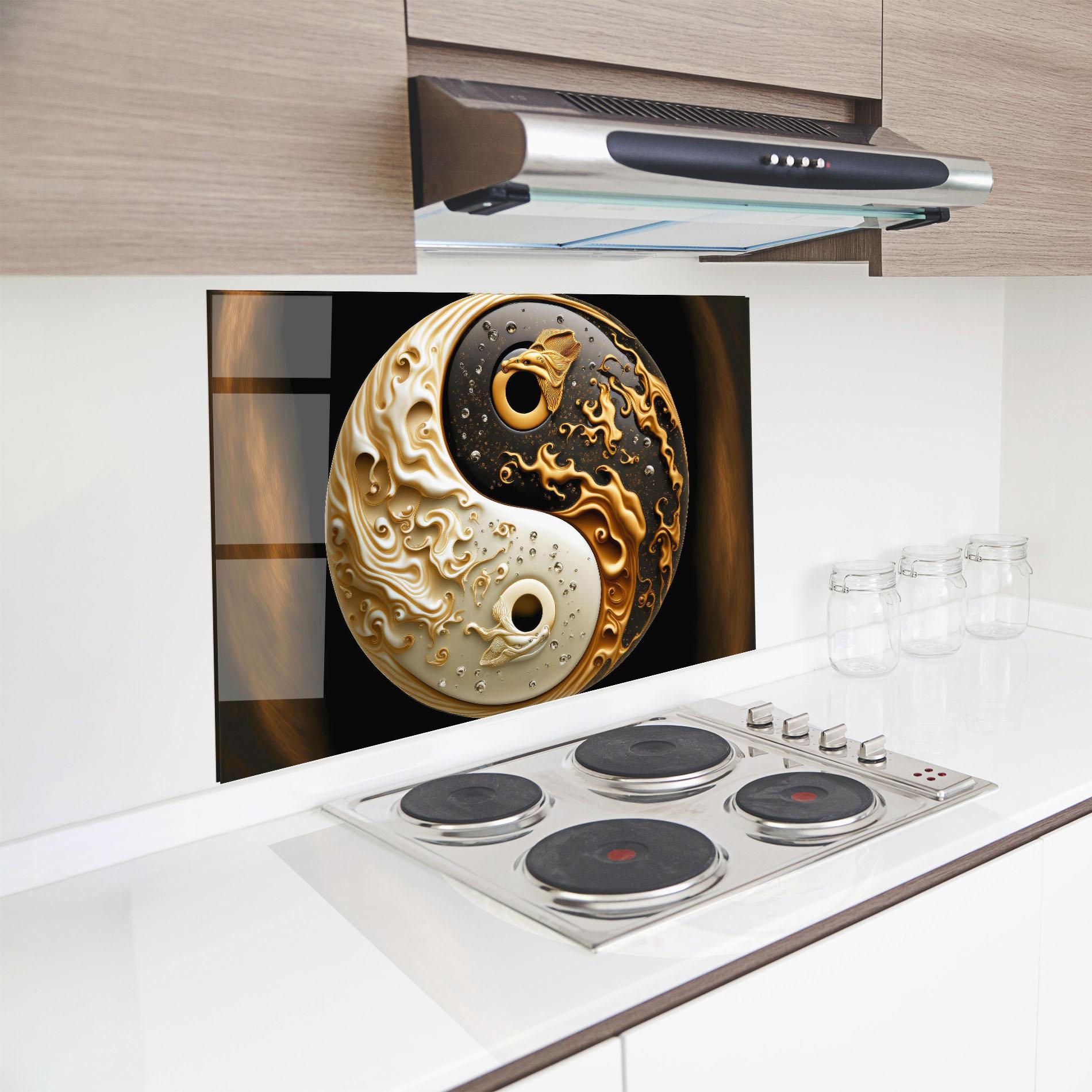 Panou Sticla Bucatarie Caramel Yinyang mockup 8
