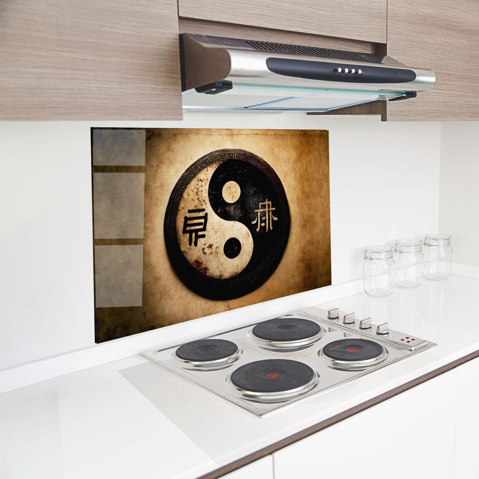 Panou Sticla Bucatarie Chinese Yinyang mockup 8