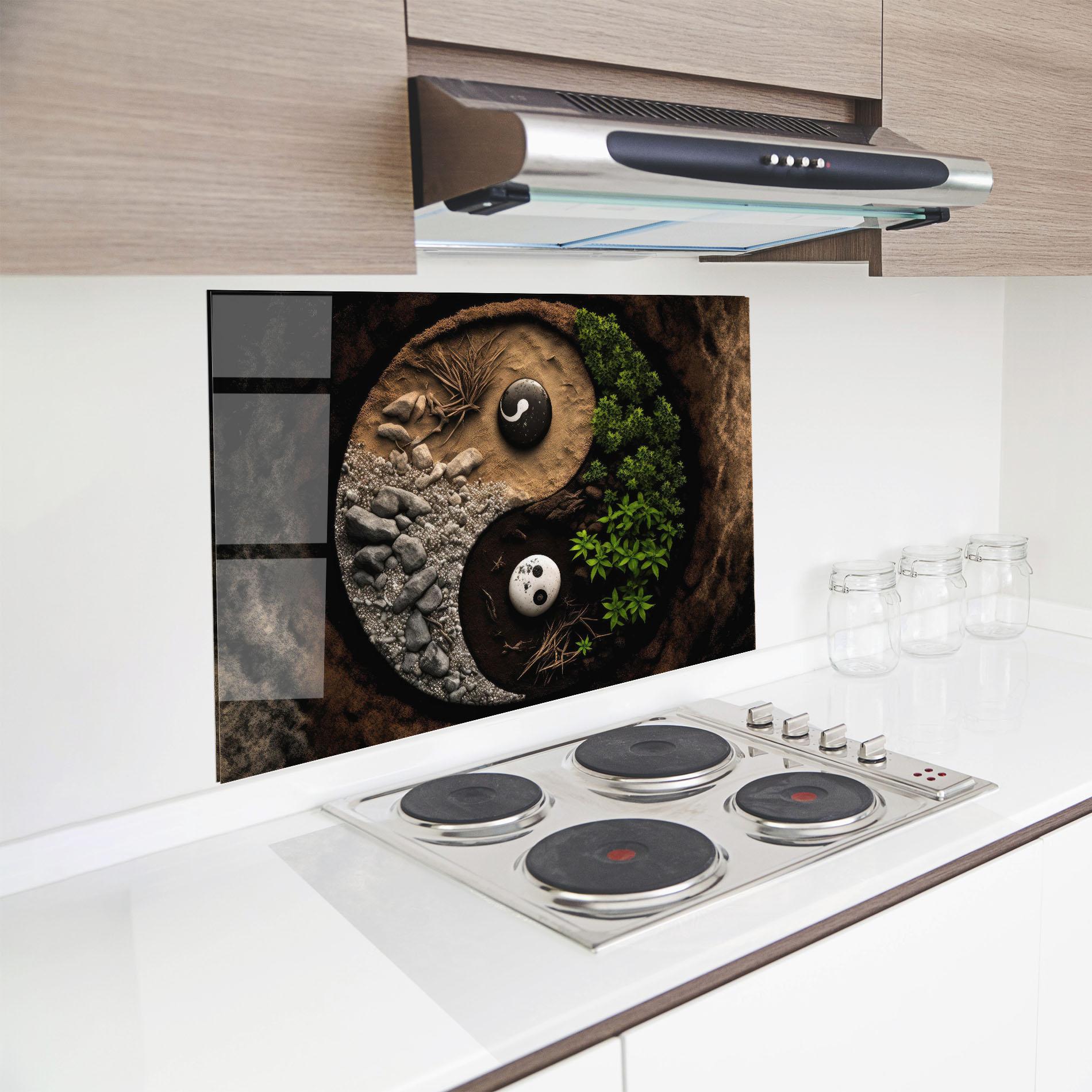 Panou Sticla Bucatarie Nature Yinyang mockup 8