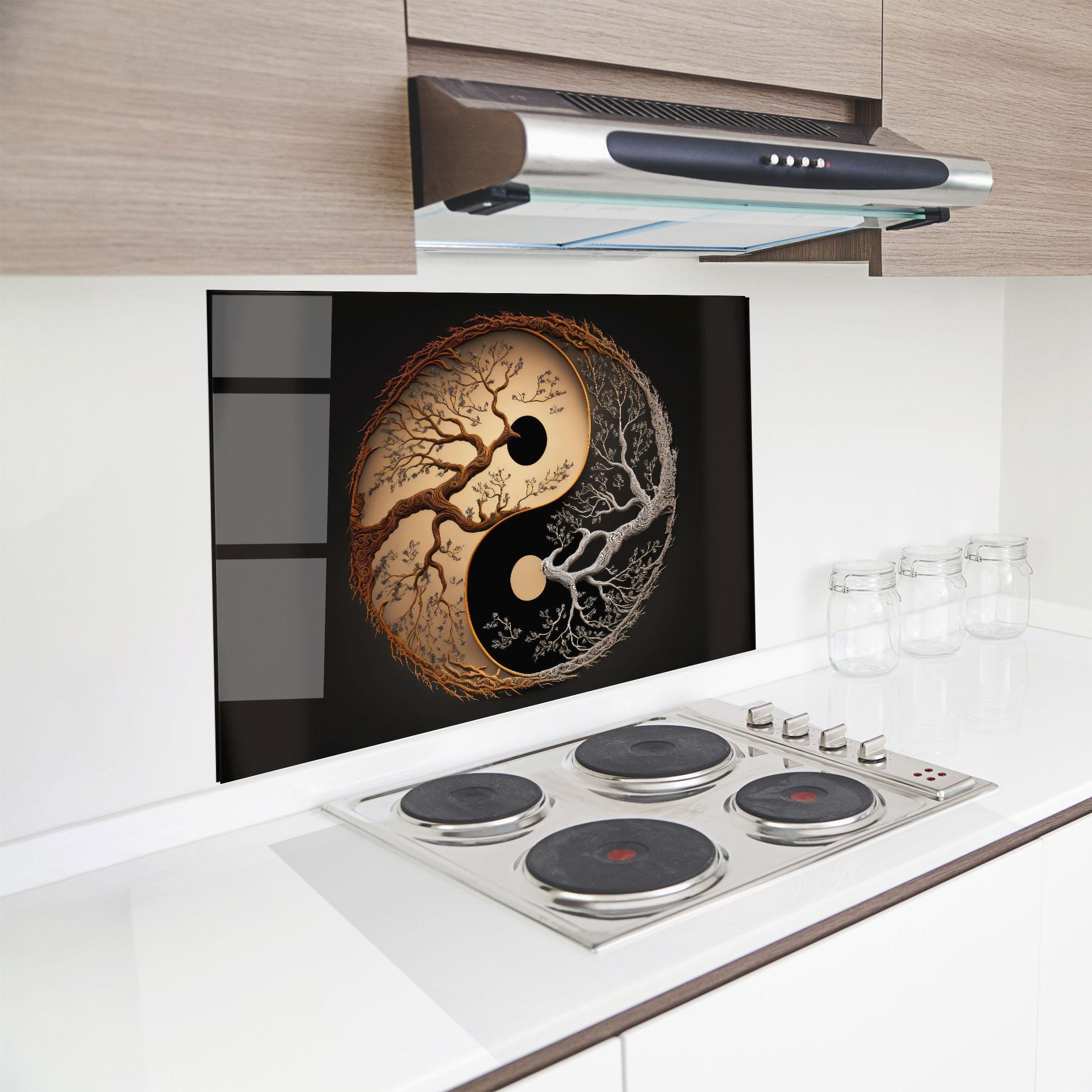 Panou Sticla Bucatarie Old Tree Yinyang mockup 8