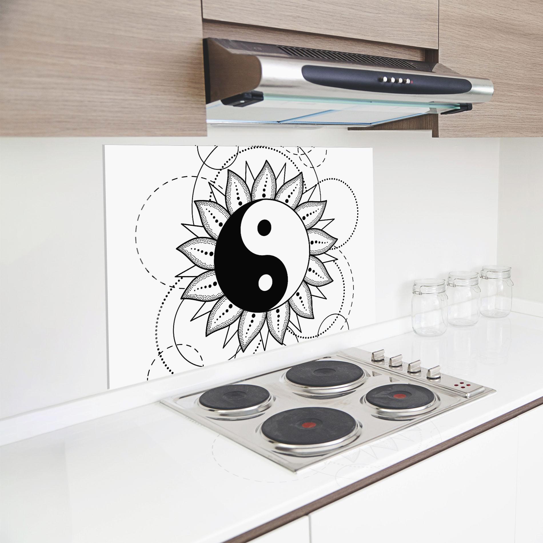 Panou Sticla Bucatarie Yinyang Art mockup 8