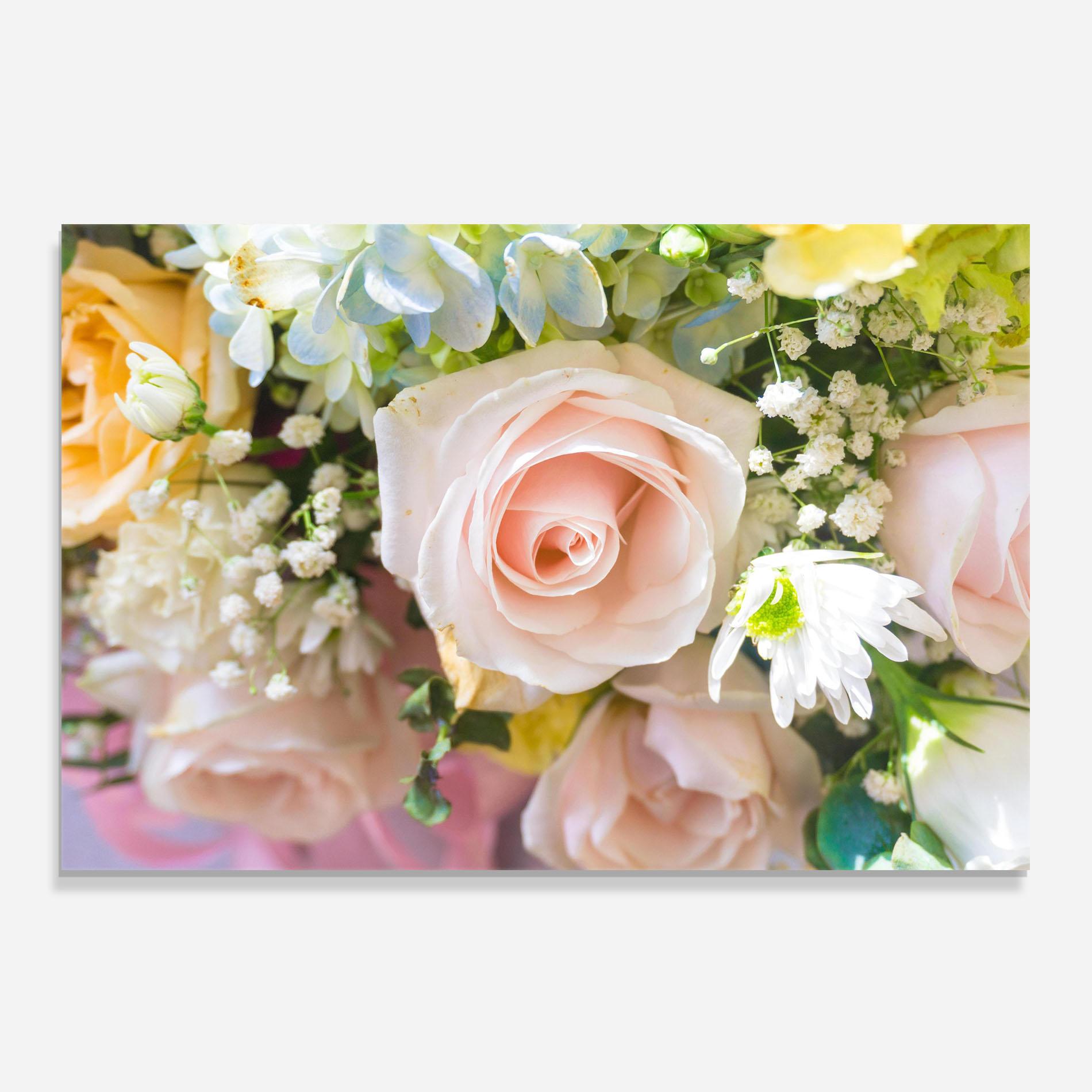 Panou Sticla Bucatarie Light Pink Bouquet mockup 0