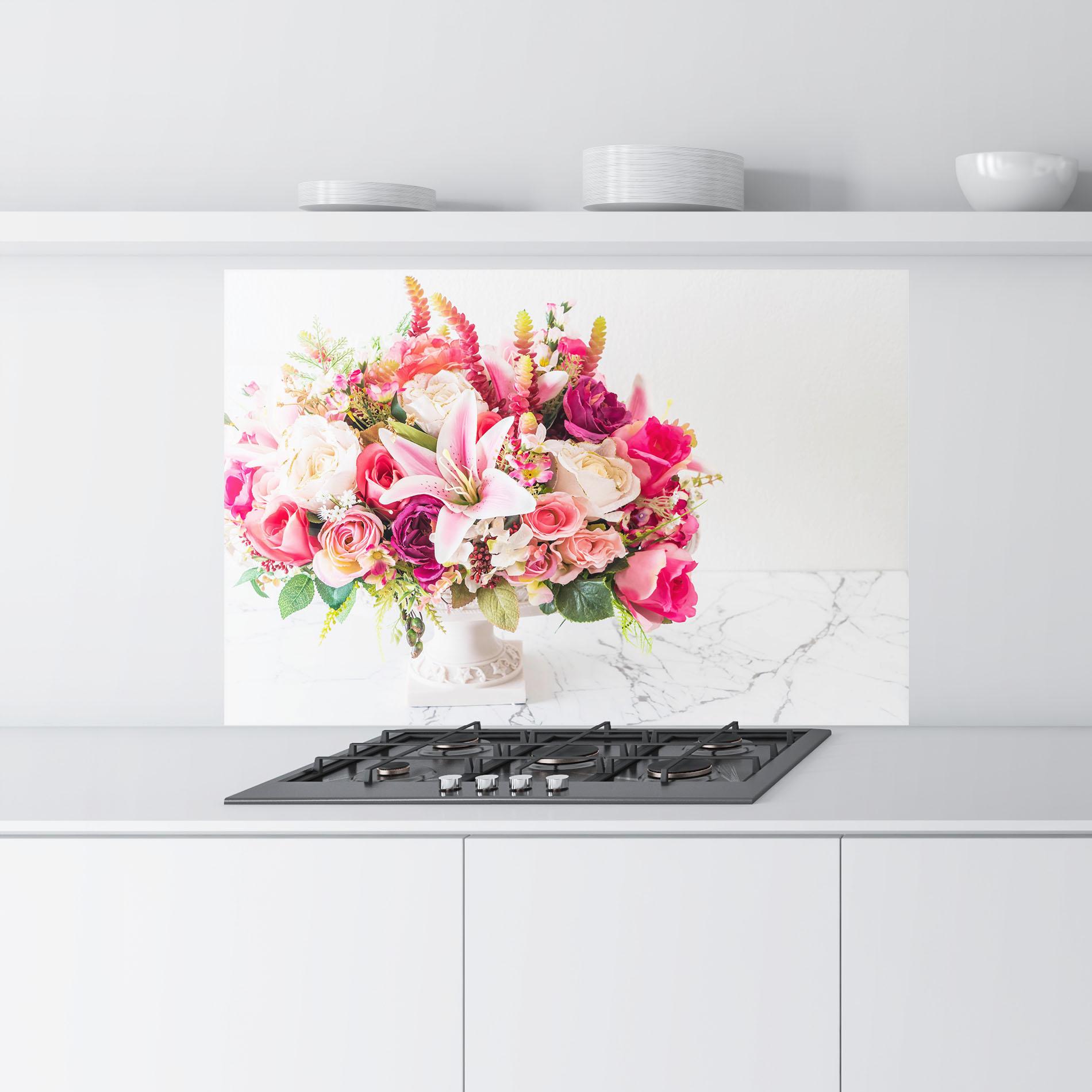 Panou Sticla Bucatarie Bouquet Flowers Vase mockup 9