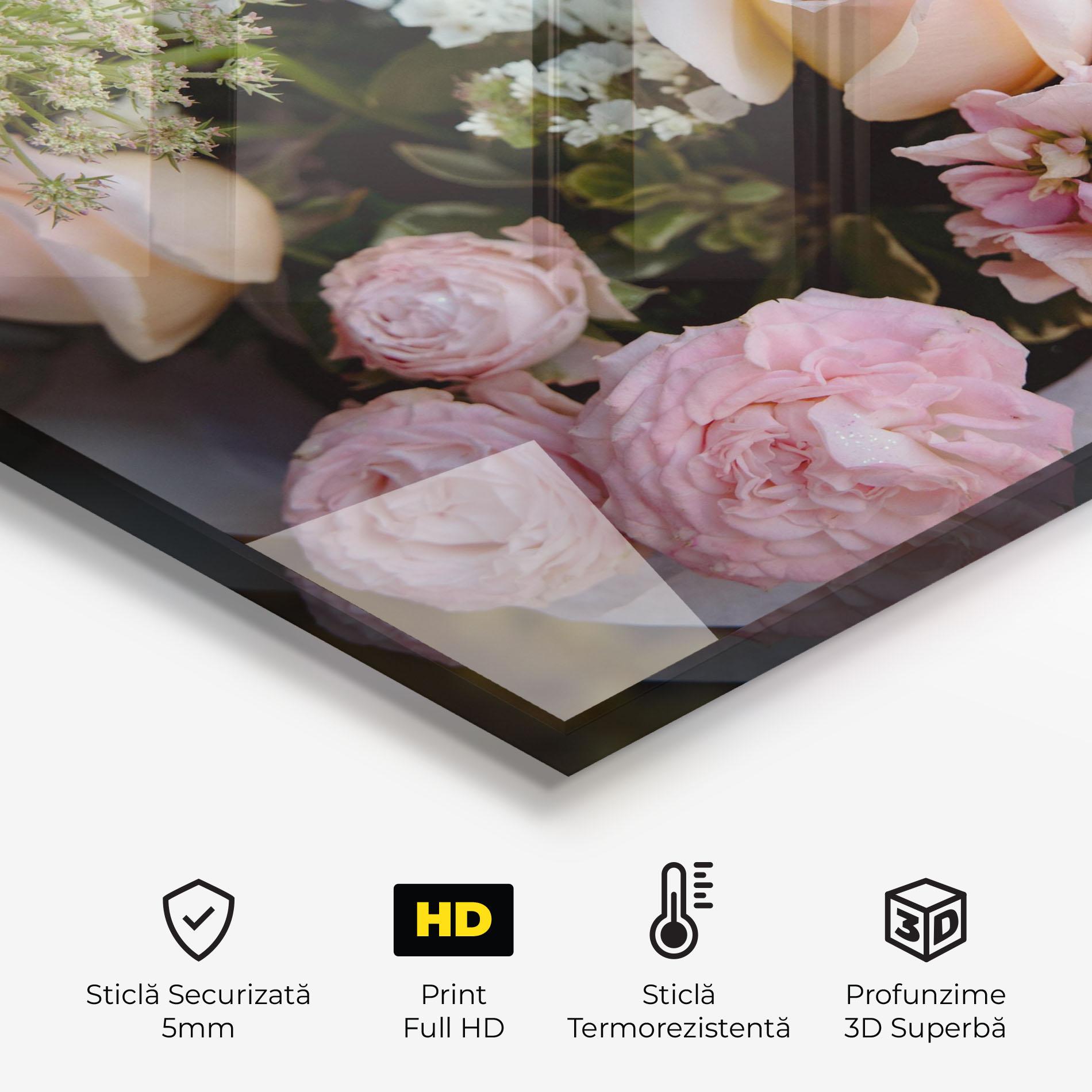 Panou Sticla Bucatarie Beautiful Pink Pastel mockup 2