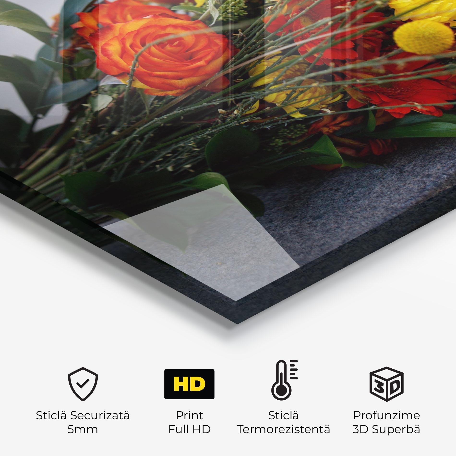 Panou Sticla Bucatarie Strong Yellow Bouquet mockup 2