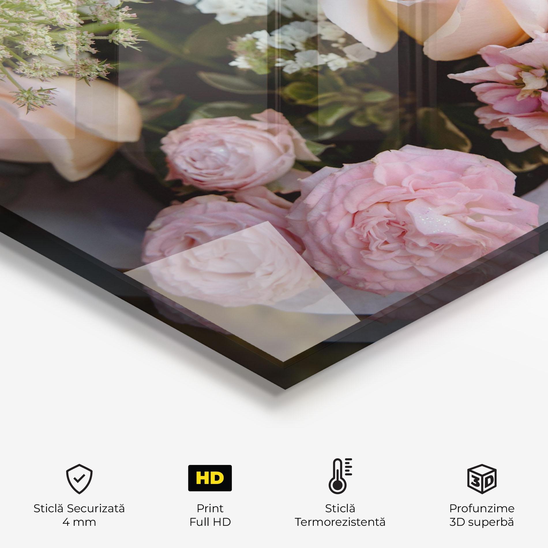 Panou Sticla Bucatarie Beautiful Pink Pastel mockup 2