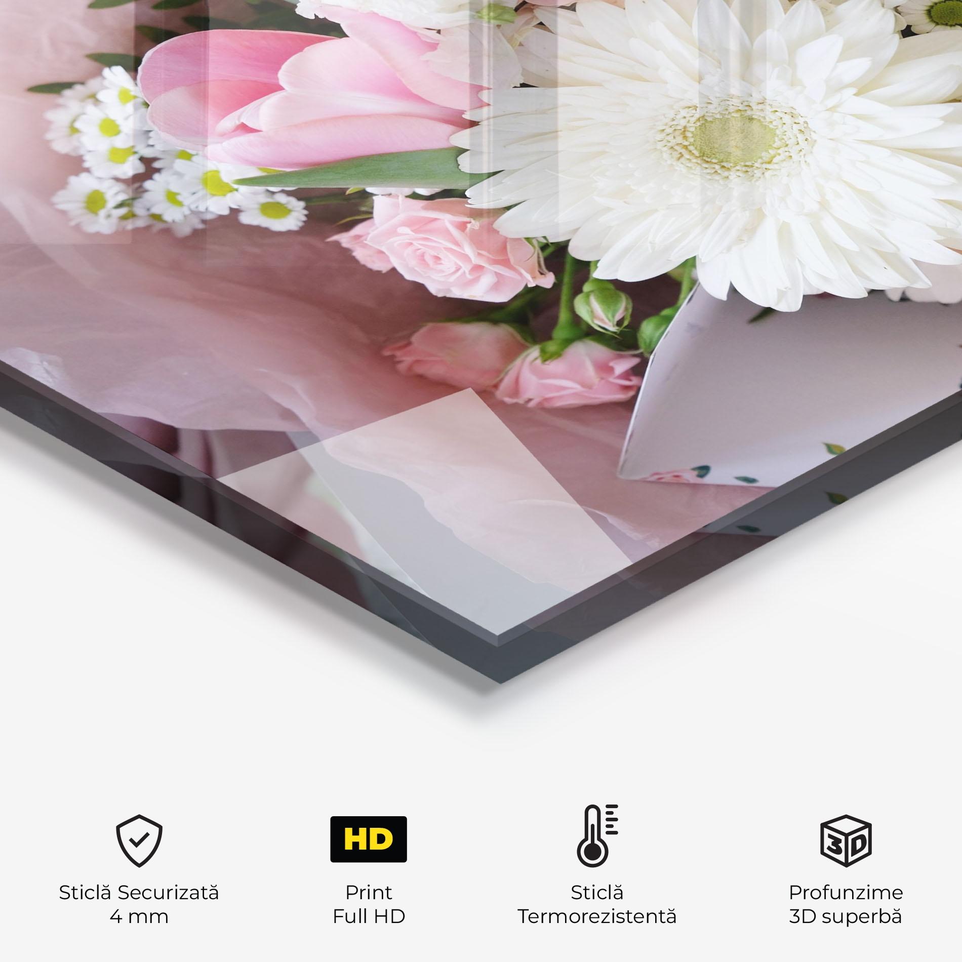 Panou Sticla Bucatarie Flower Mix Bouquet mockup 2