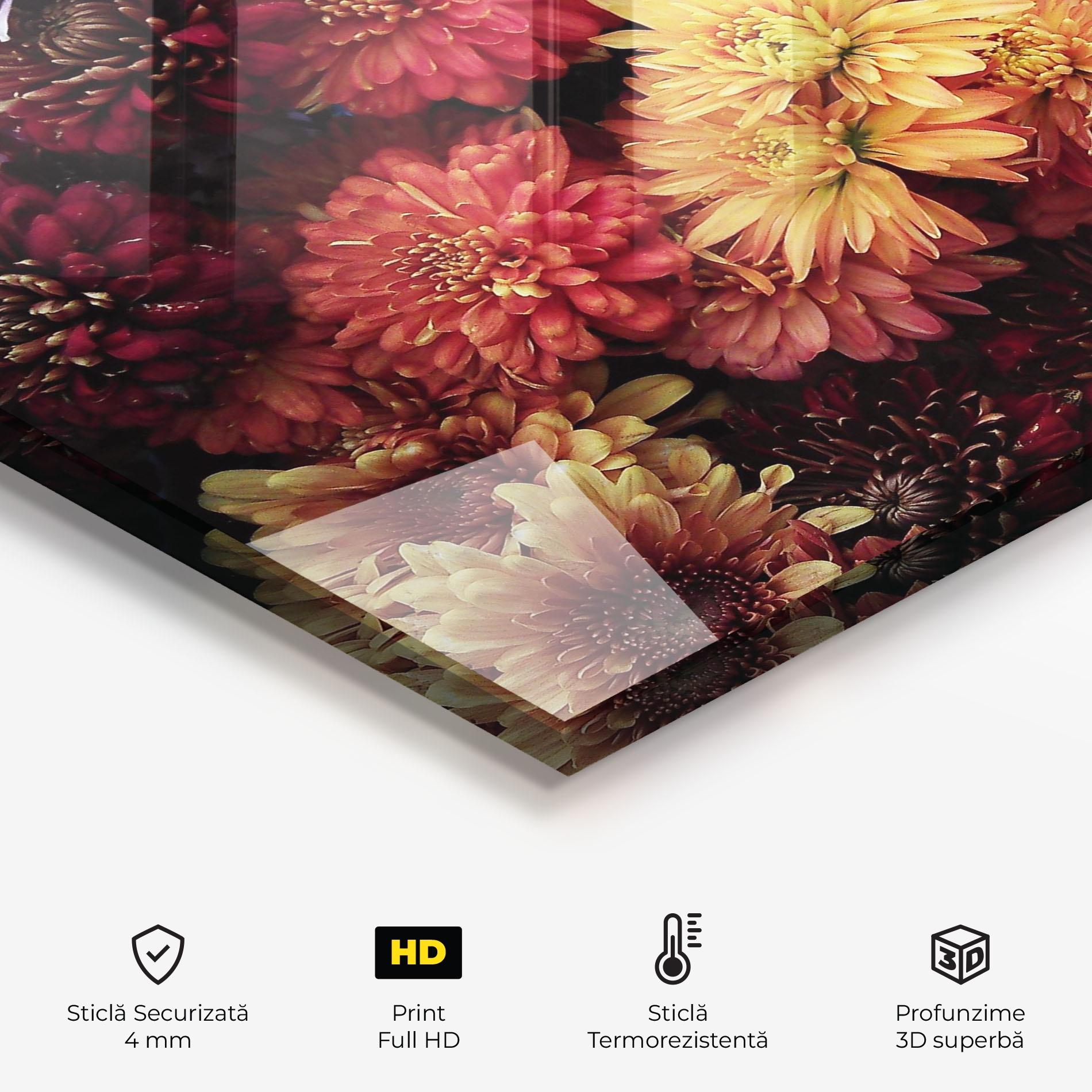 Panou Sticla Bucatarie Flower Wall mockup 2