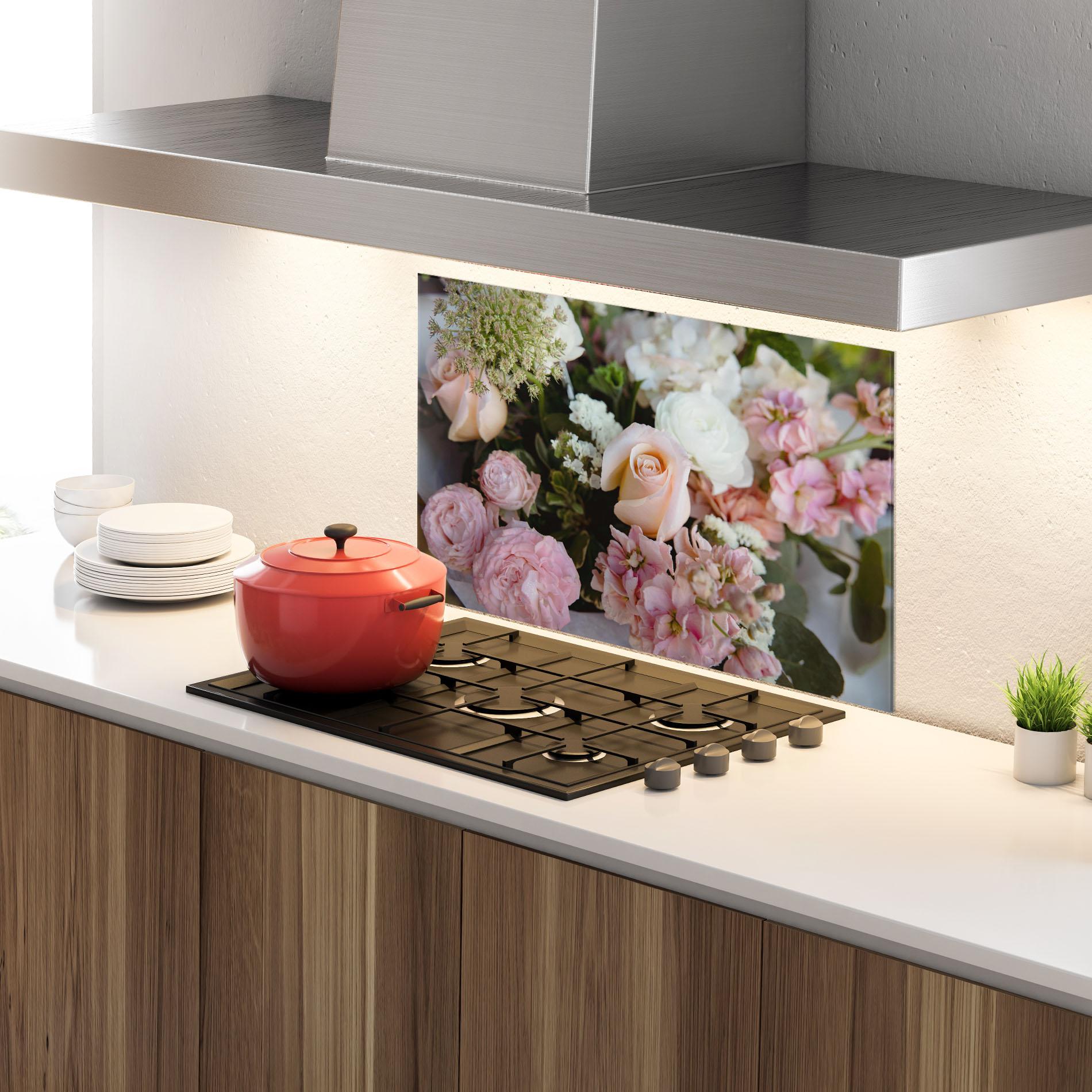 Panou Sticla Bucatarie Beautiful Pink Pastel mockup 4