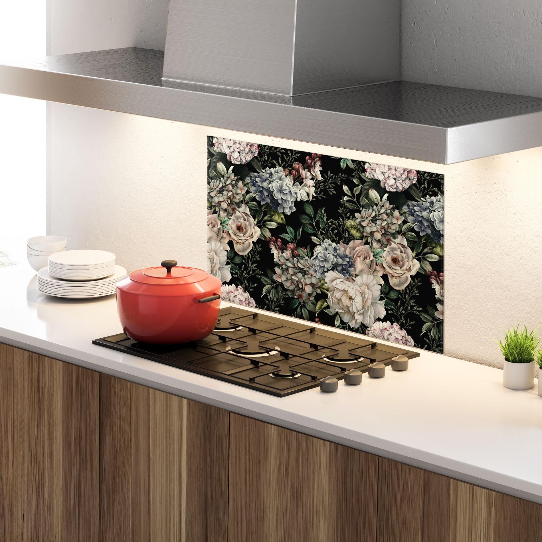 Panou Sticla Bucatarie Flowers Bouquet mockup 4