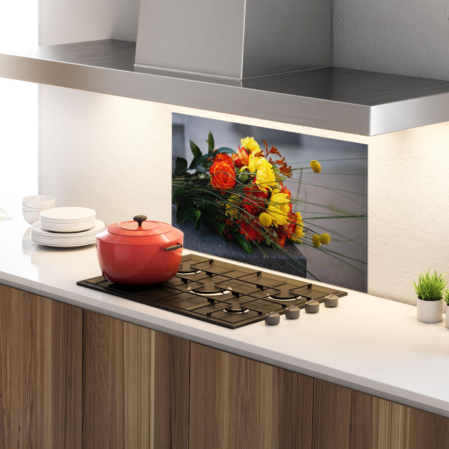 Panou Sticla Bucatarie Strong Yellow Bouquet mockup 4