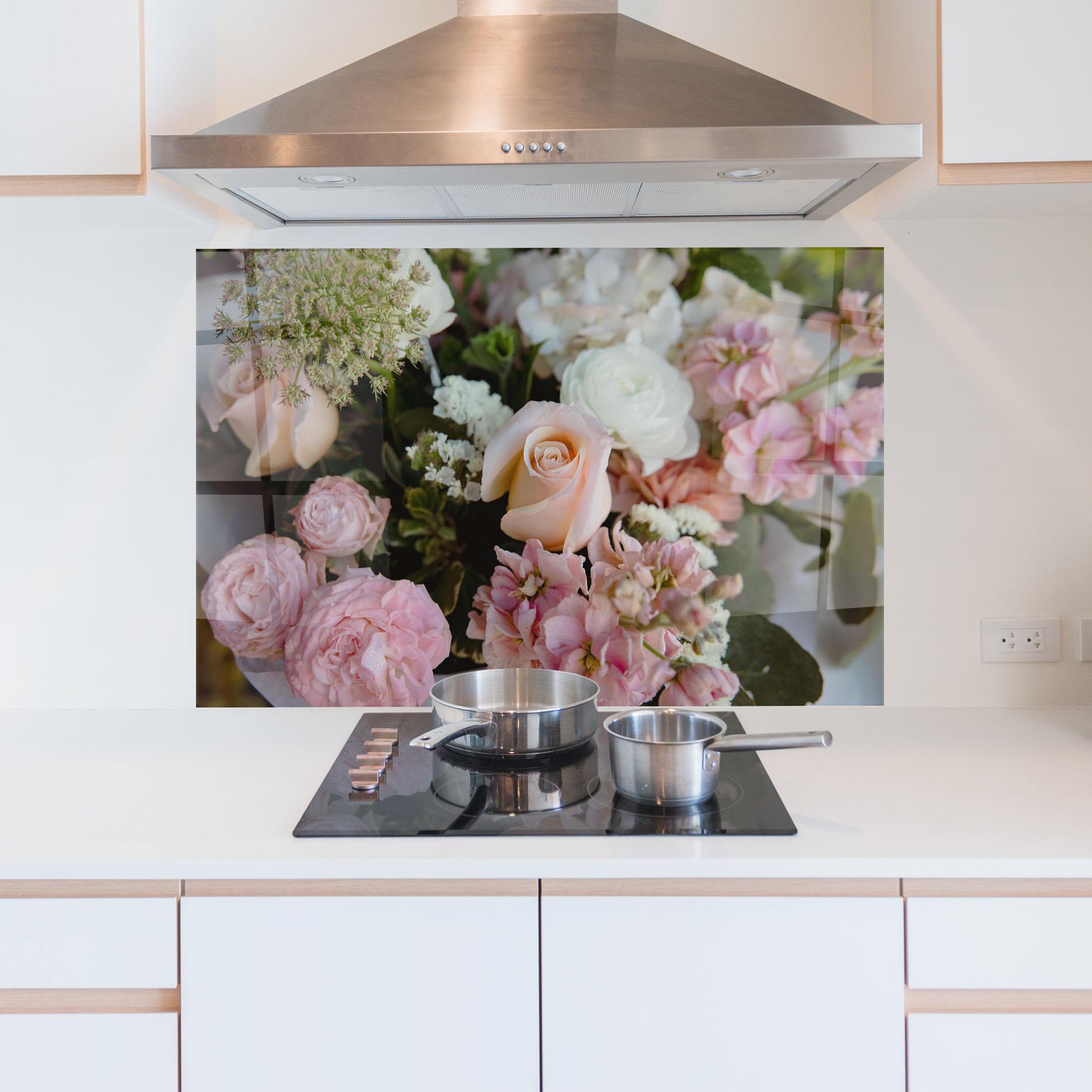 Panou Sticla Bucatarie Beautiful Pink Pastel mockup 5
