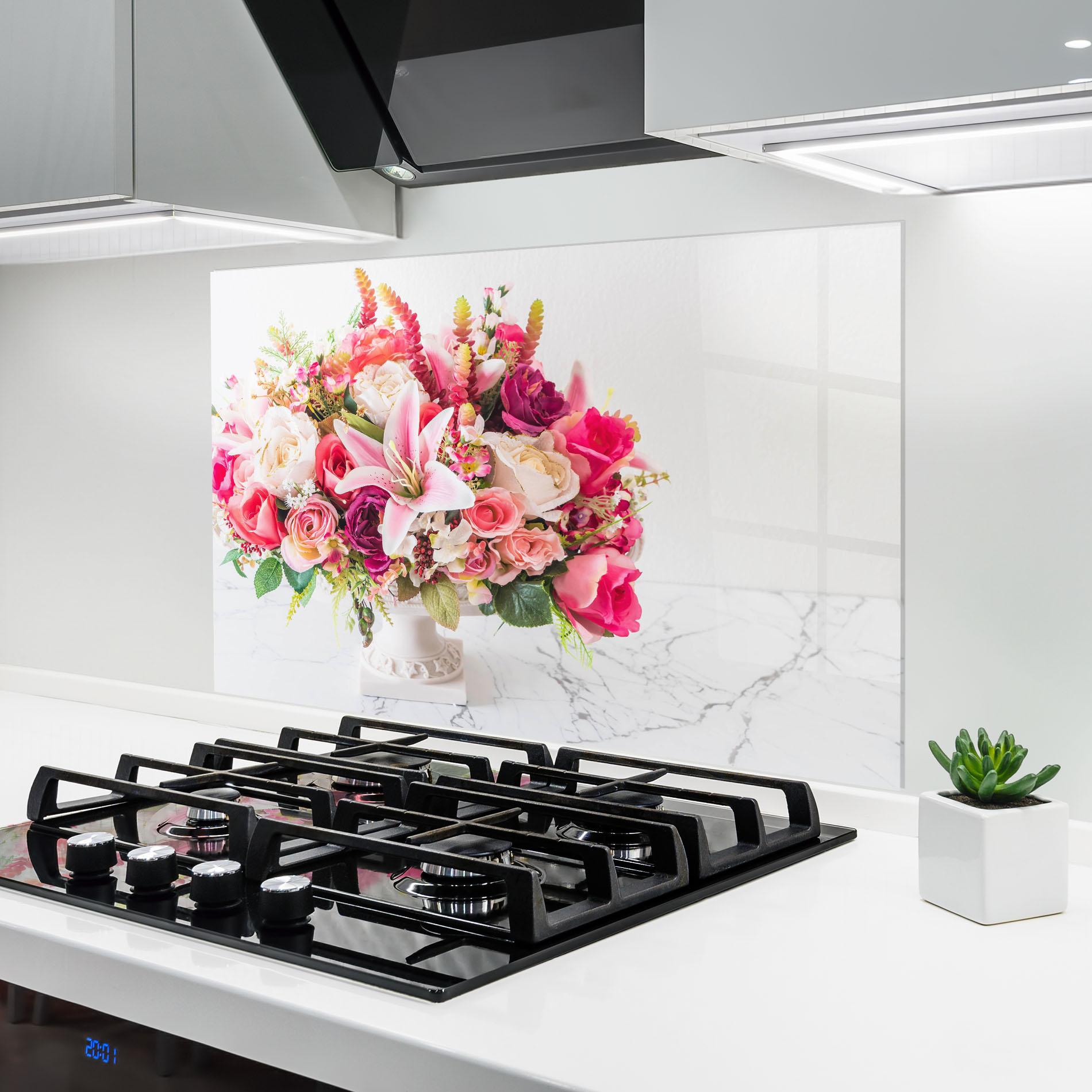 Panou Sticla Bucatarie Bouquet Flowers Vase mockup 6