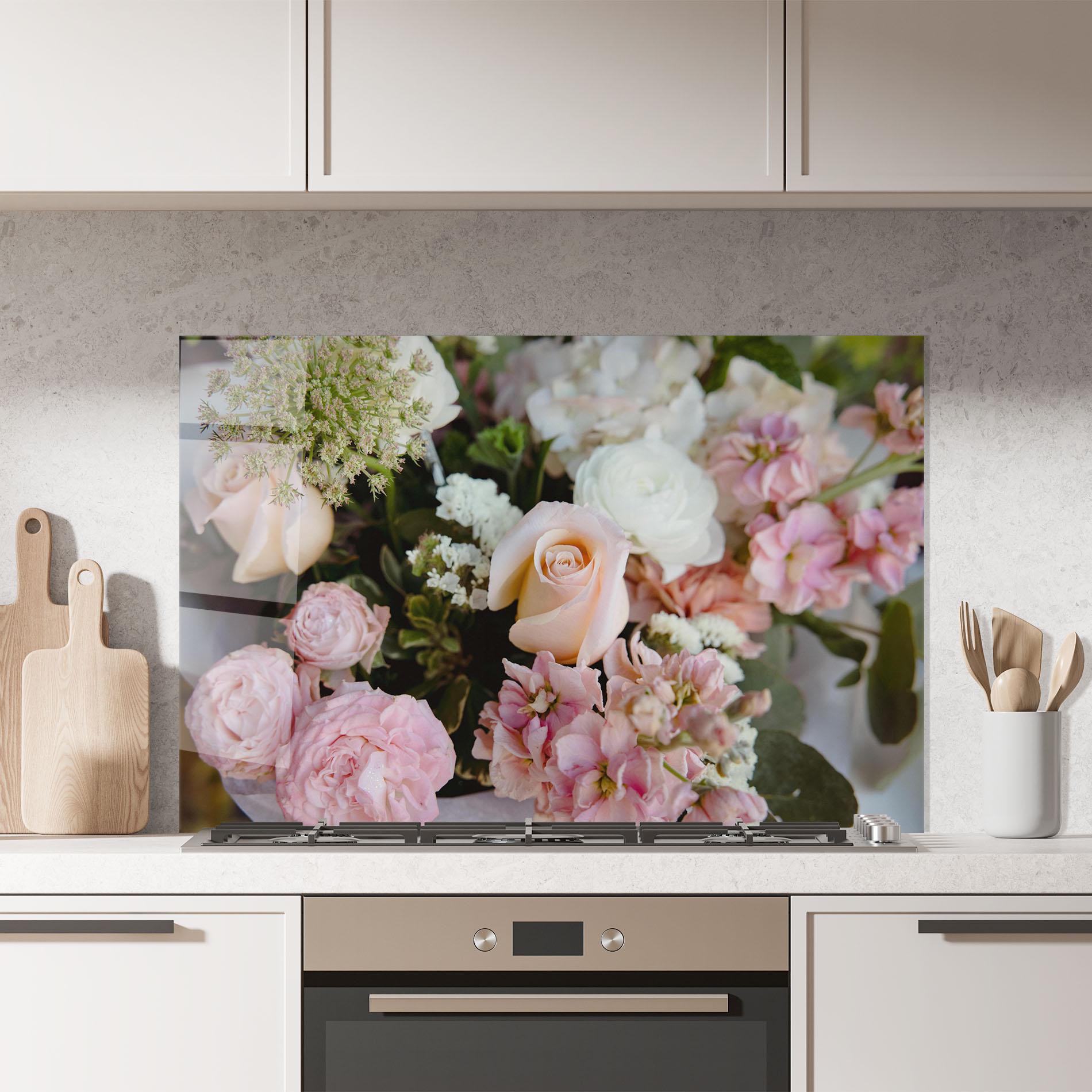 Panou Sticla Bucatarie Beautiful Pink Pastel mockup 7